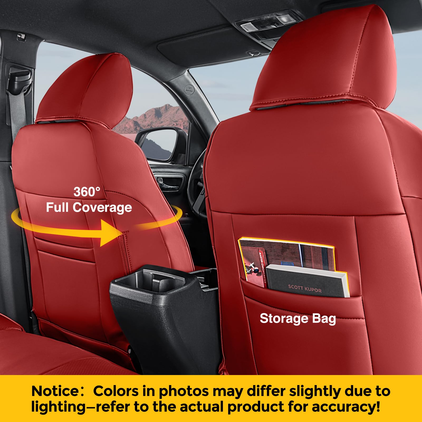 Drcarnow For Toyota Tacoma Seat Covers 2016-2019 2020 2021 2022 2023 For Tacoma Truck Leather Seat Cover Sr Sr5 Limited Trd Pro