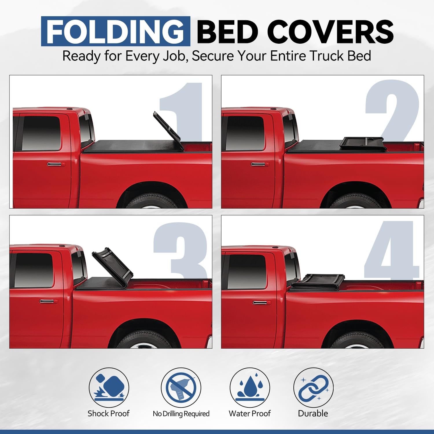 Auto Dynasty Soft Tri-Fold Truck Bed Tonneau Cover Compatible With 2007-2014 Chevy Silverado Gmc Sierra 1500 2500Hd 3500Hd 6.5Ft