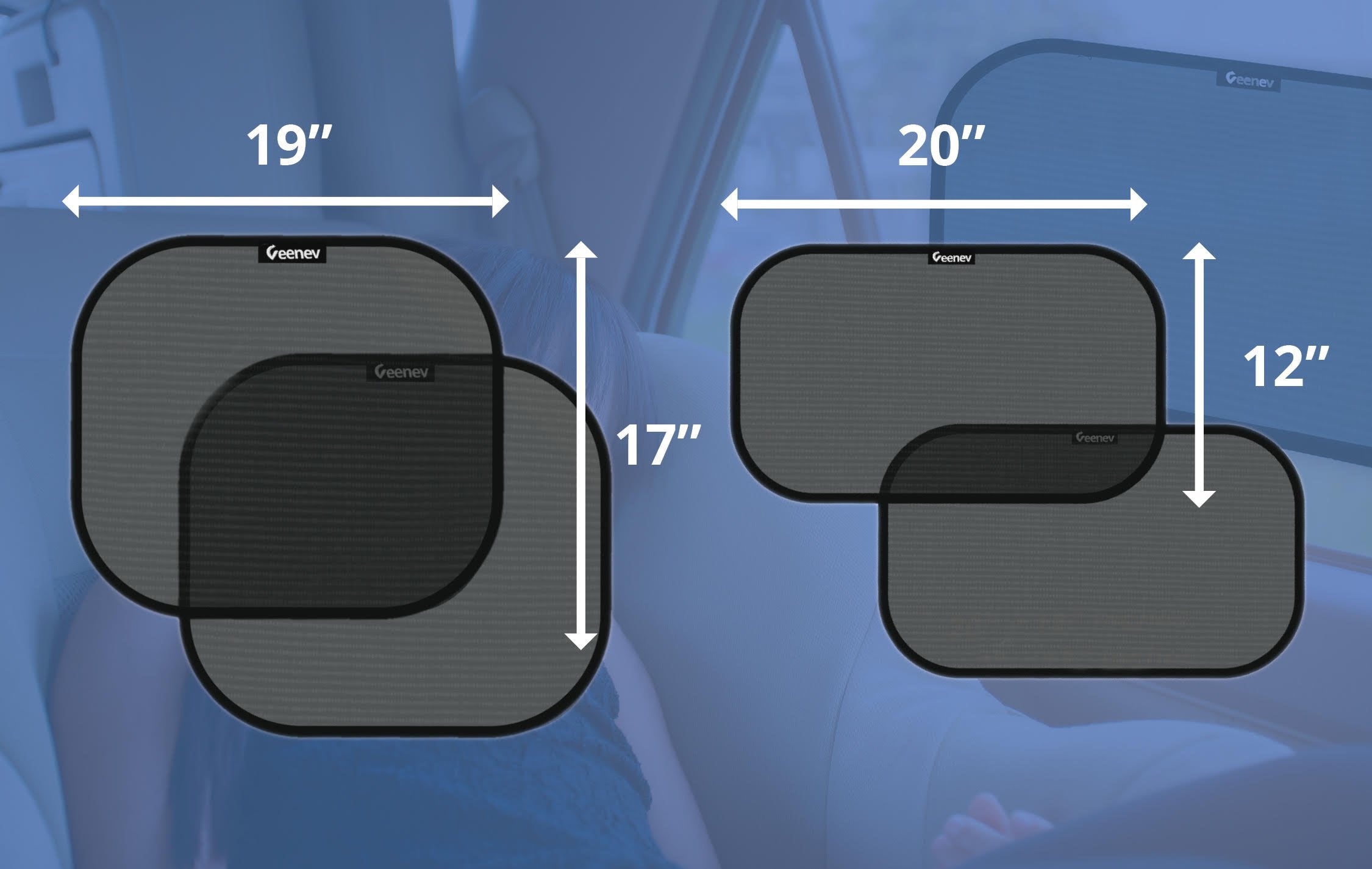 Car Sun Shades For Side And Rear Window (4 Pack) - Car Sunshade Protector - Protect Your Kids And Pets In The Back Seat From Sun