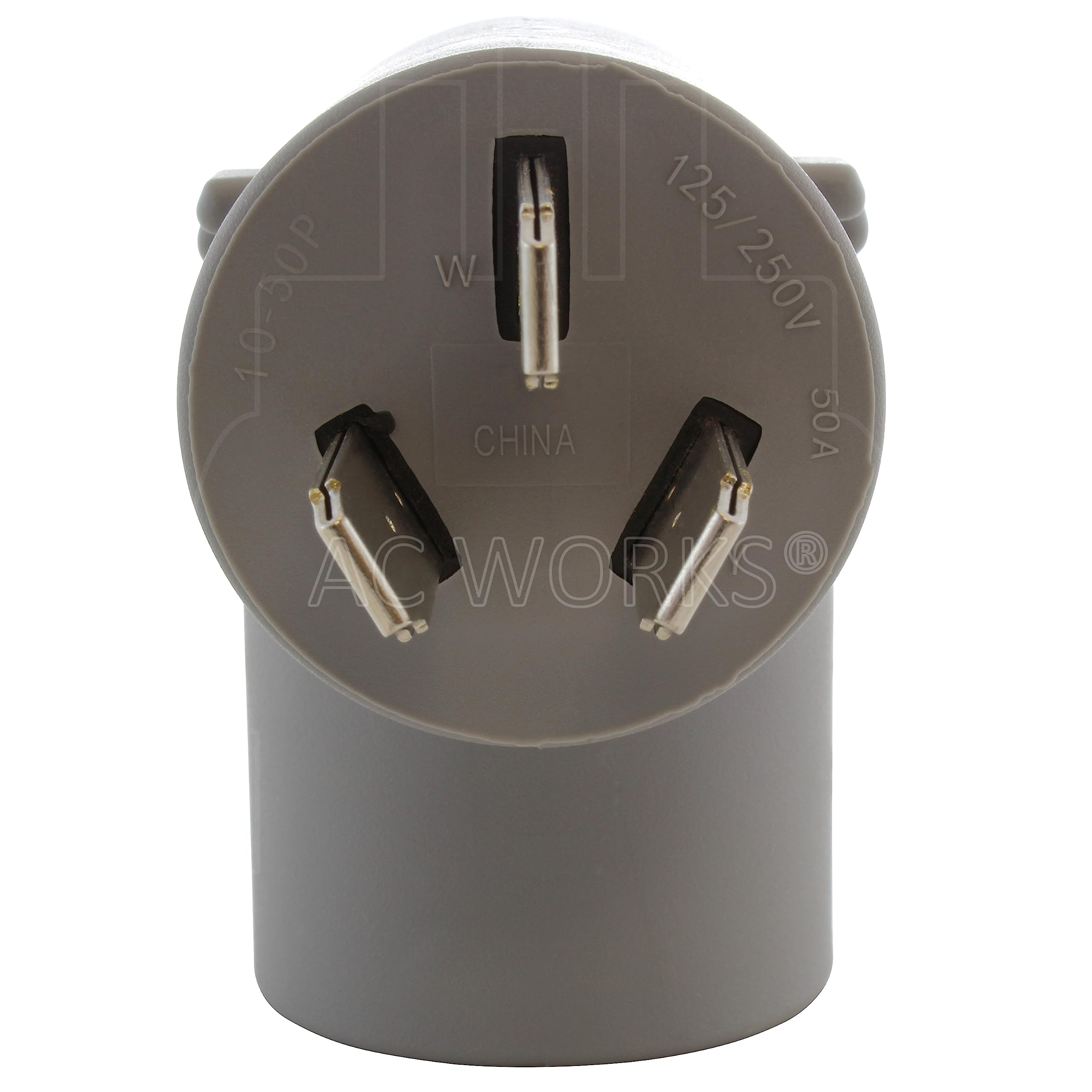 Ac Works Ev Charging Adapter For Tesla Use (10-50 50A 3-Prong Straight Blade To Tesla)
