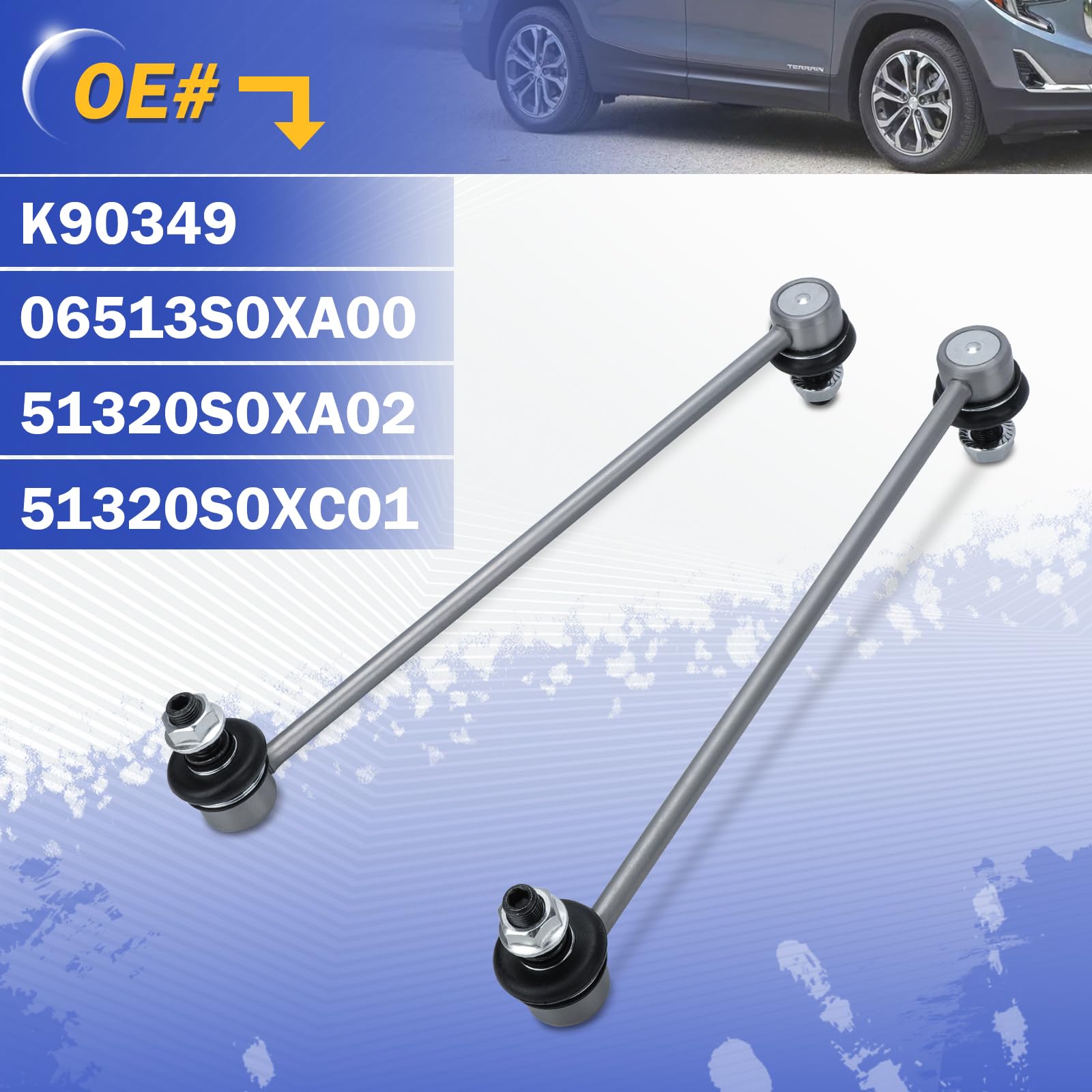 K90349 Zinc-Nickel Alloy Front Stabilizer Sway Bar End Link For 2001-2005 Acura Mdx,2003-2013 Honda Pilot,1999-2004 Honda Odysse