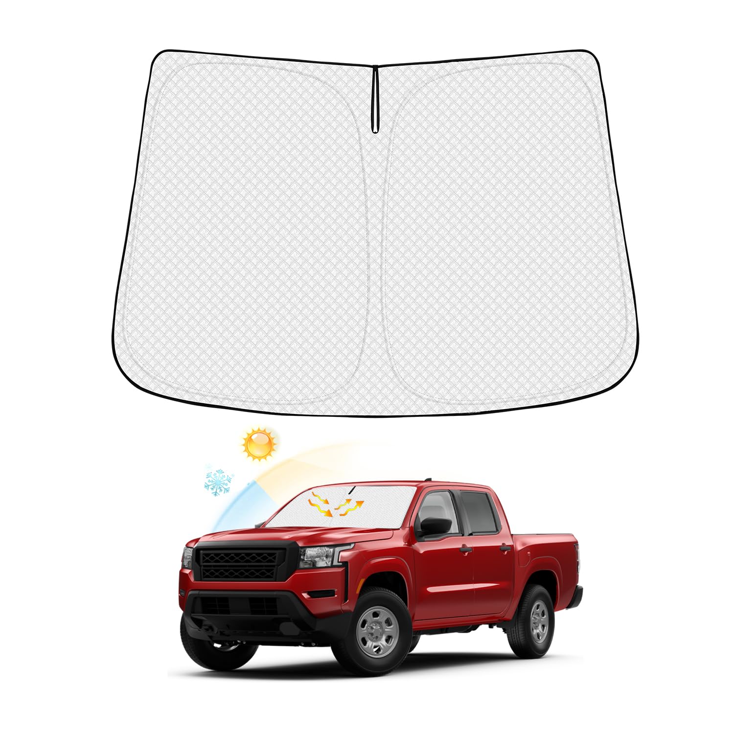 Canvcle Windshield Sun Shade For 2022-2024 2025 Nissan Frontier Accessories Thicken 6-Layer Front Window Sunshade Cover Sun Viso