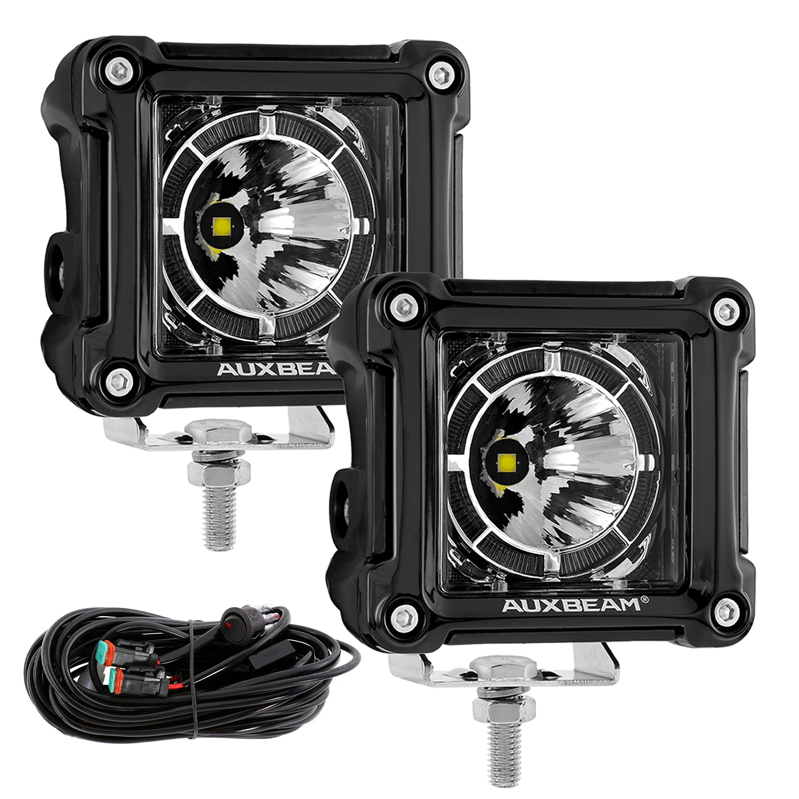 Auxbeam Fa Series 3 Inch Led Cubes With Drl 2 Modes Spot Beam Offroad Lights 20W Driving Spotlights A-Pillar Ditch Lights For 4X