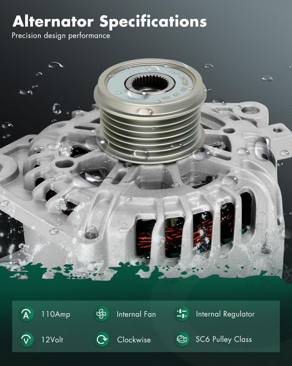 SCITOO Alternator Fits for Nissan Models - for Altima 07-13, Sentra 07-12, for Rogue 11-13, for Rogue Select 14-15, L4 2.5L- 12V