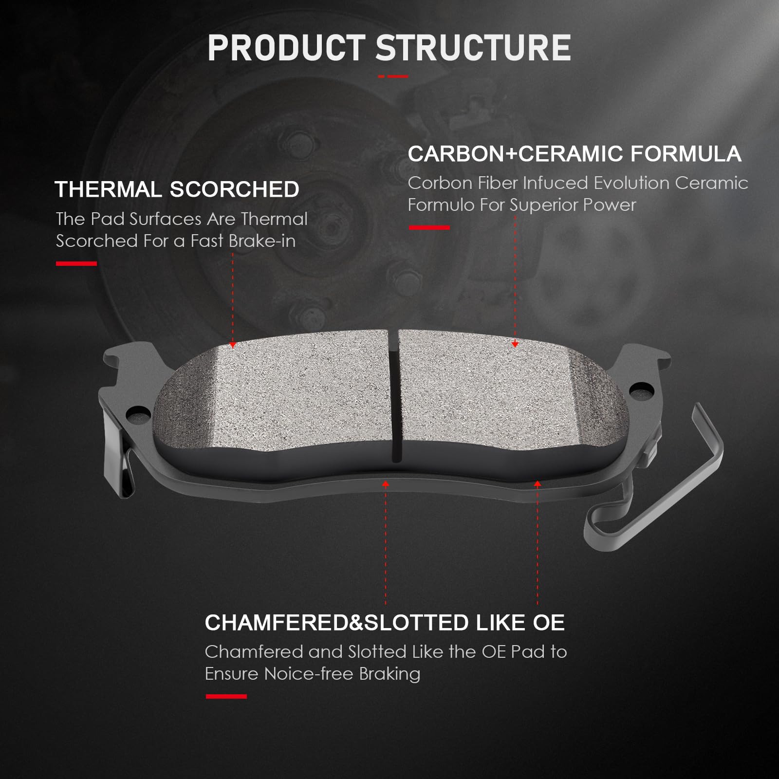 Cciyu Ceramic Front Rear Brake Pad Set Fit For 2004-2006 For Infiniti Qx56,2005-2006 For Nissan Armada,2004 For Nissan Pathfinde