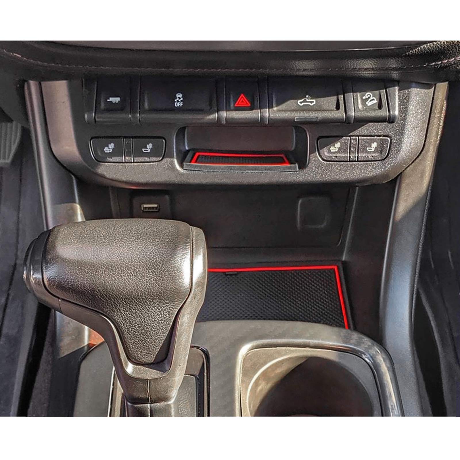 JDMCAR Custom Liner Accessories Kit for Chevy Colorado/GMC Canyon 2015-2022, Crew Cab, Red Trim, Rubber, 26-PC Set