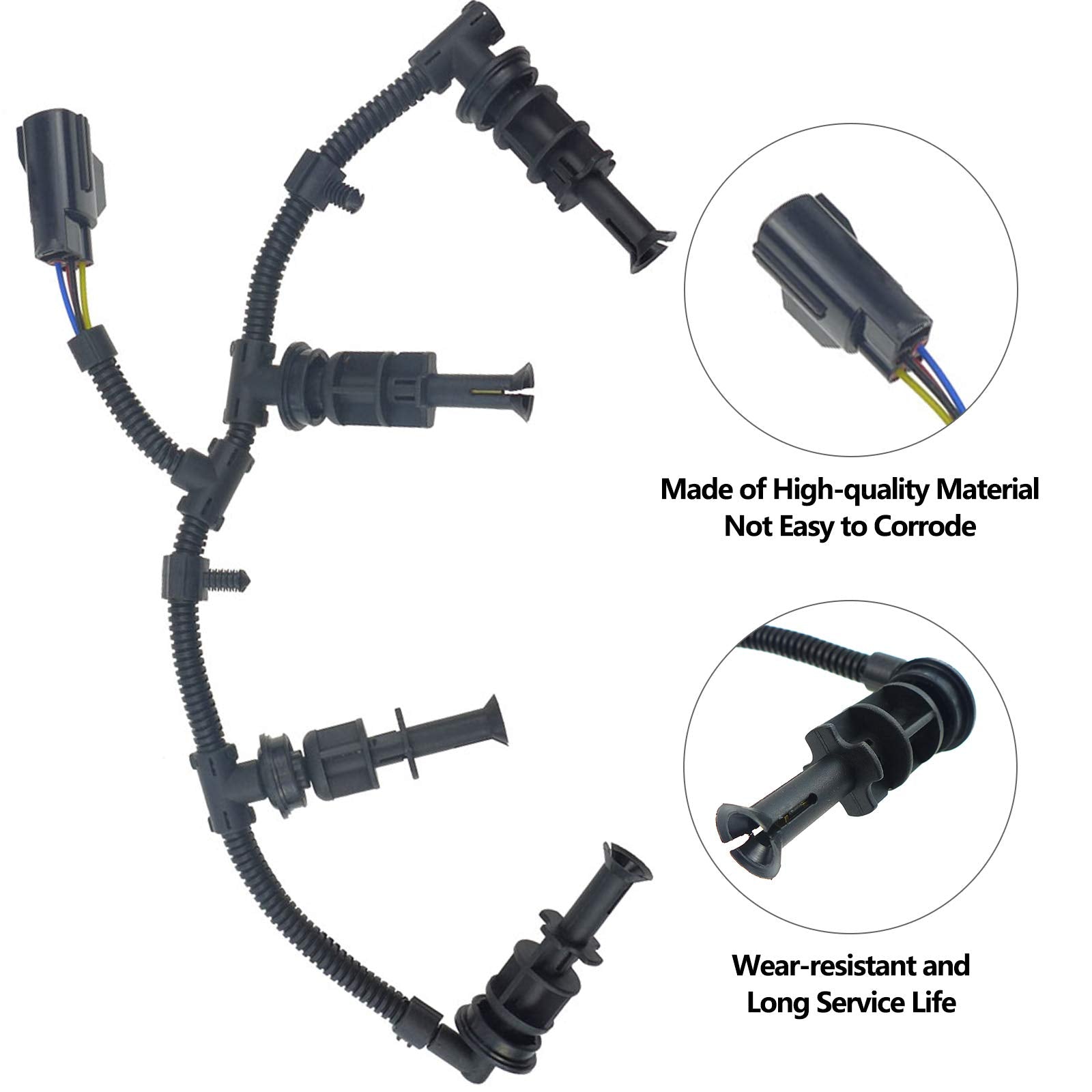 Tikscience Glow Plug Wire Wiring Harness, Fits For Ford F-250 F-350 F-450 F-550 2008 2009 2010 Diesel Super Duty 6.4L Engine,Lef