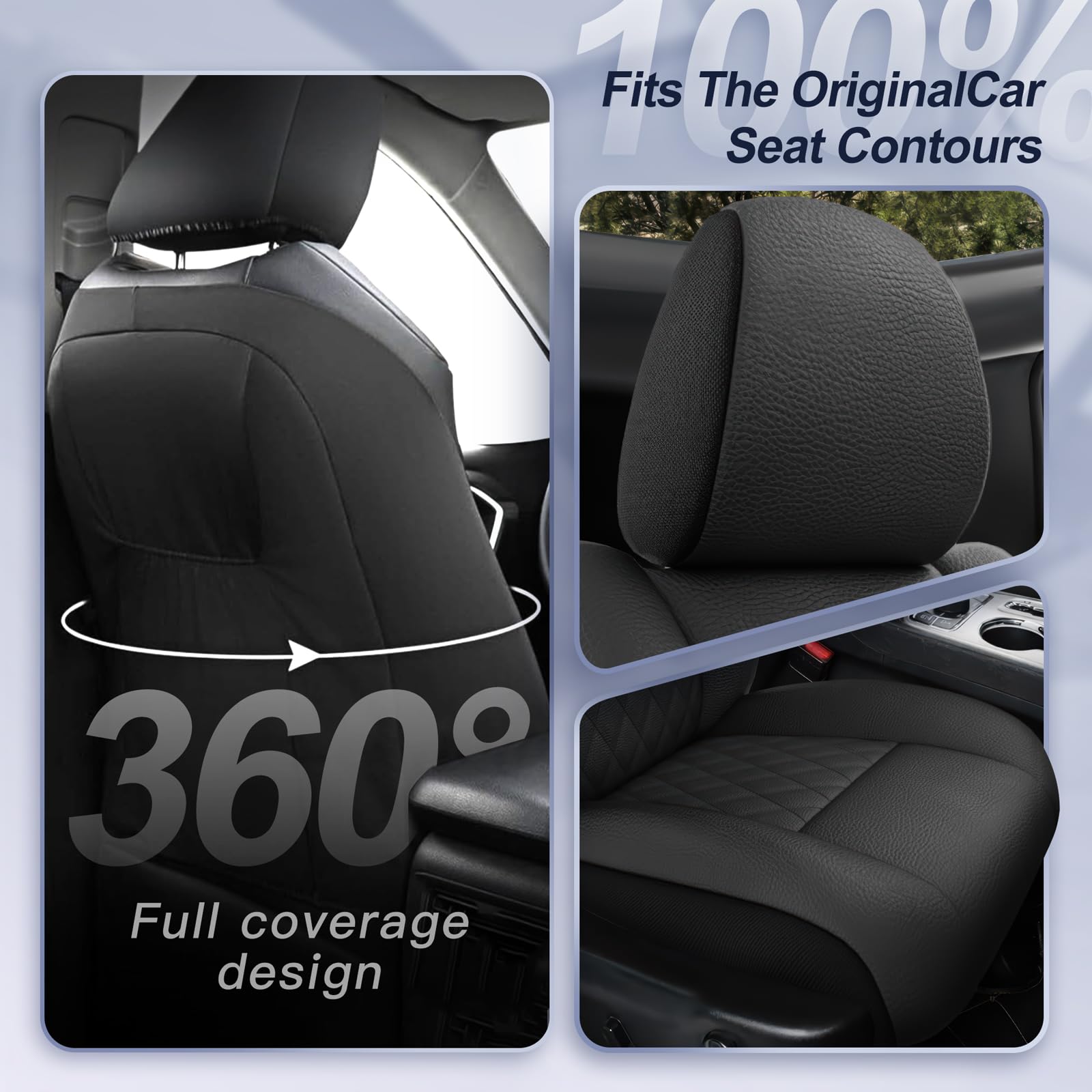 Giant Panda Full Set Faux Leather Seat Covers Custom Fit For Jeep Grand Cherokee Wk2 2011-2021 Laredo Limited Overland Altitude