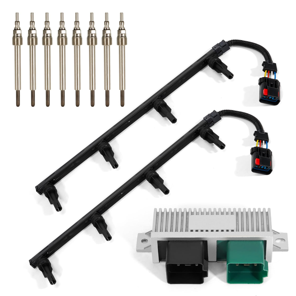 VORGENS Glow Plug Harnesses Controller, GPCM Kit Compatible with 2003 Ford F250/F350/F450/F550/E250/E350/E450/Excursion, 6.0L/7.