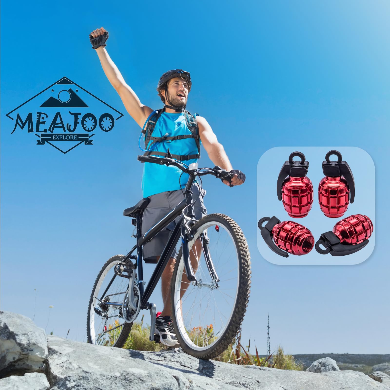 Meajoo 8Pcs Tire Valve Stem Caps, Aluminium Alloy Tire Valve Stem Covers Universal Car Wheel Tire Valve Caps For Cars, Trucks, S