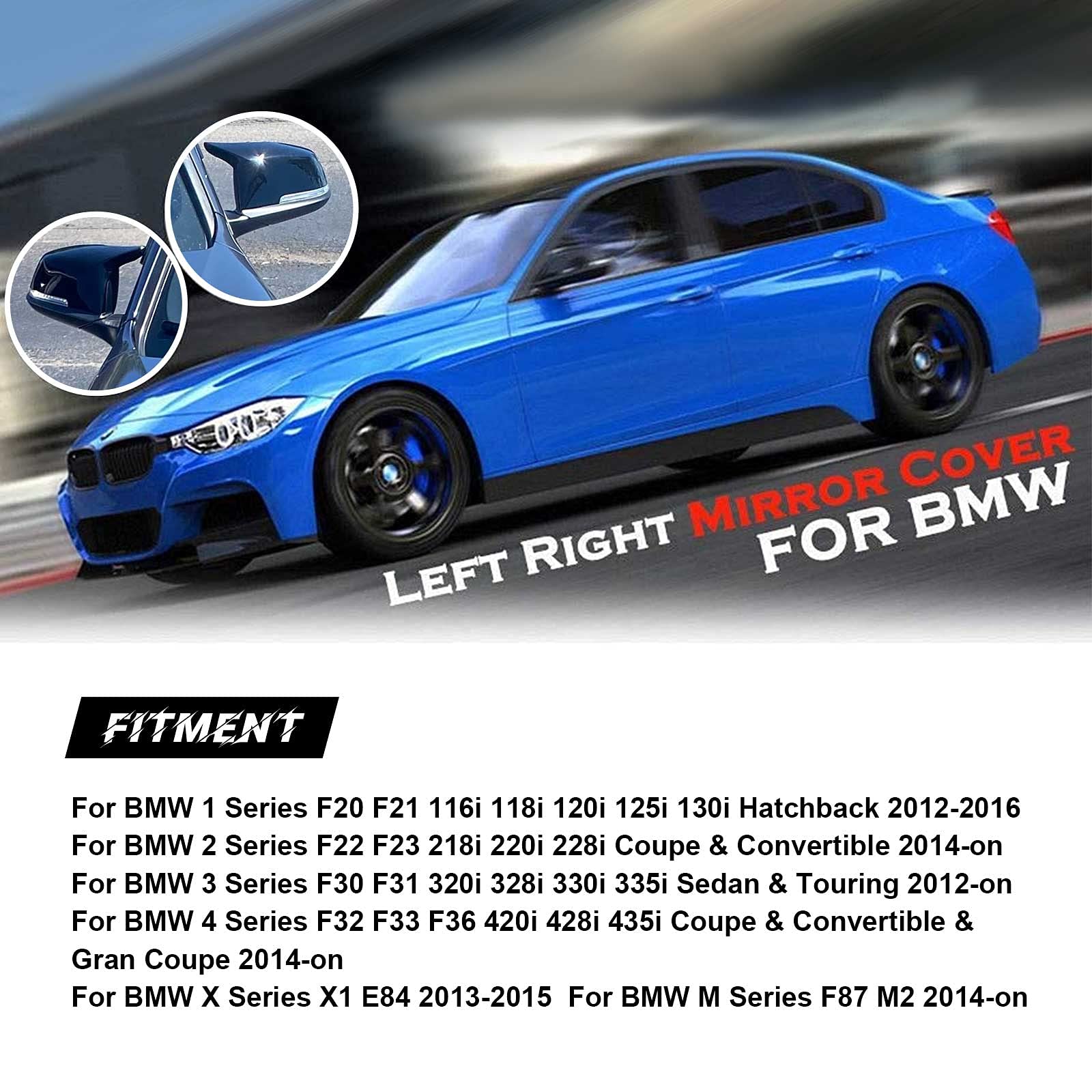 Door Mirror Covers,Glossy Black Replacement Rearview Side Mirror Covers Caps Rearview Replacement For Bmw Bmw F20 F22 F23 F30 F31 F32 F33 F36 F87 M2 X1 E84