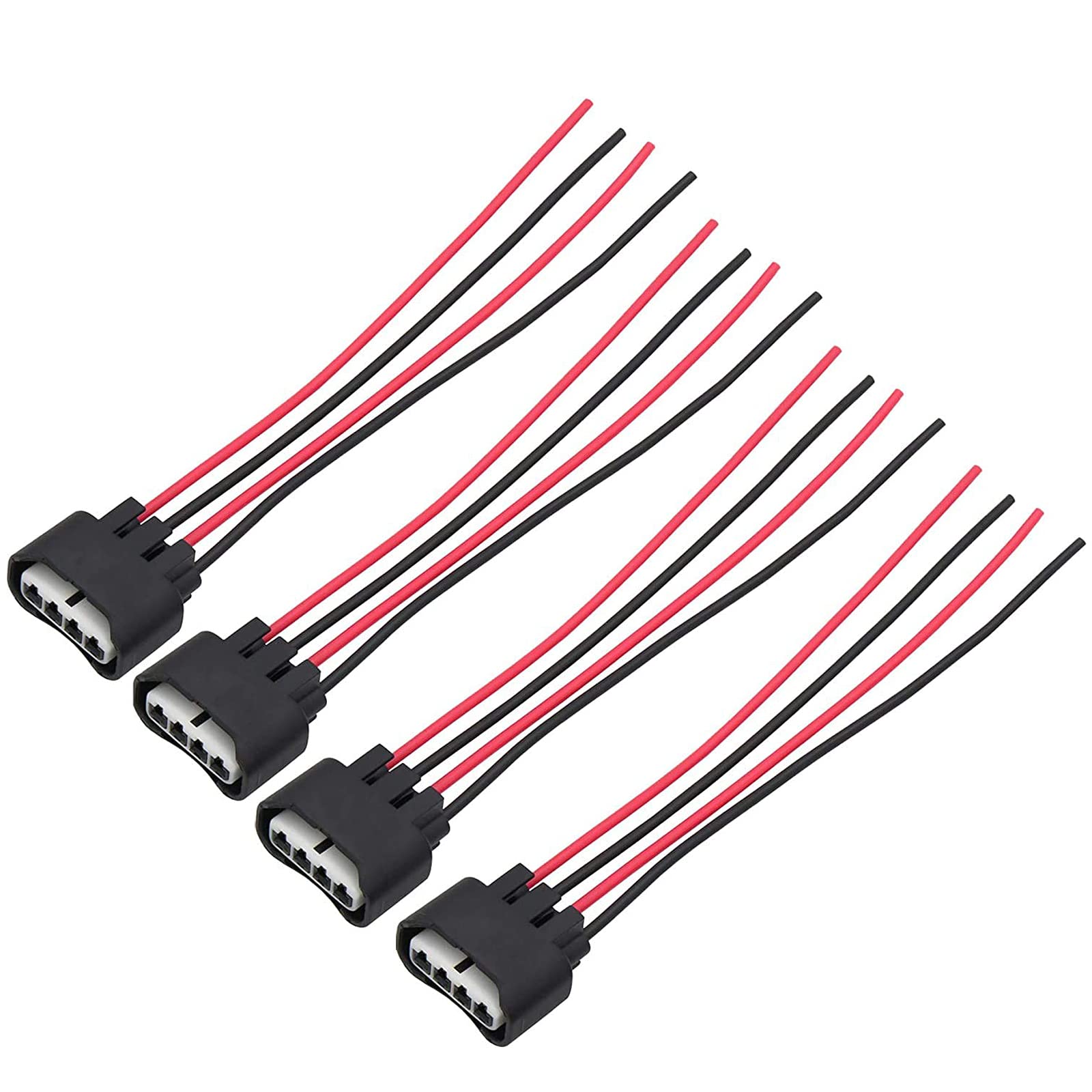 4 Packs Ignition Coil Connector Compatible With Toyota Scion Pontiac Chevrolet Chevy Lexus Ignition Coil Connector Harness L4 2.4L Ignition Coil Female Connector Plug Harness Pigtail Toyota Connectors