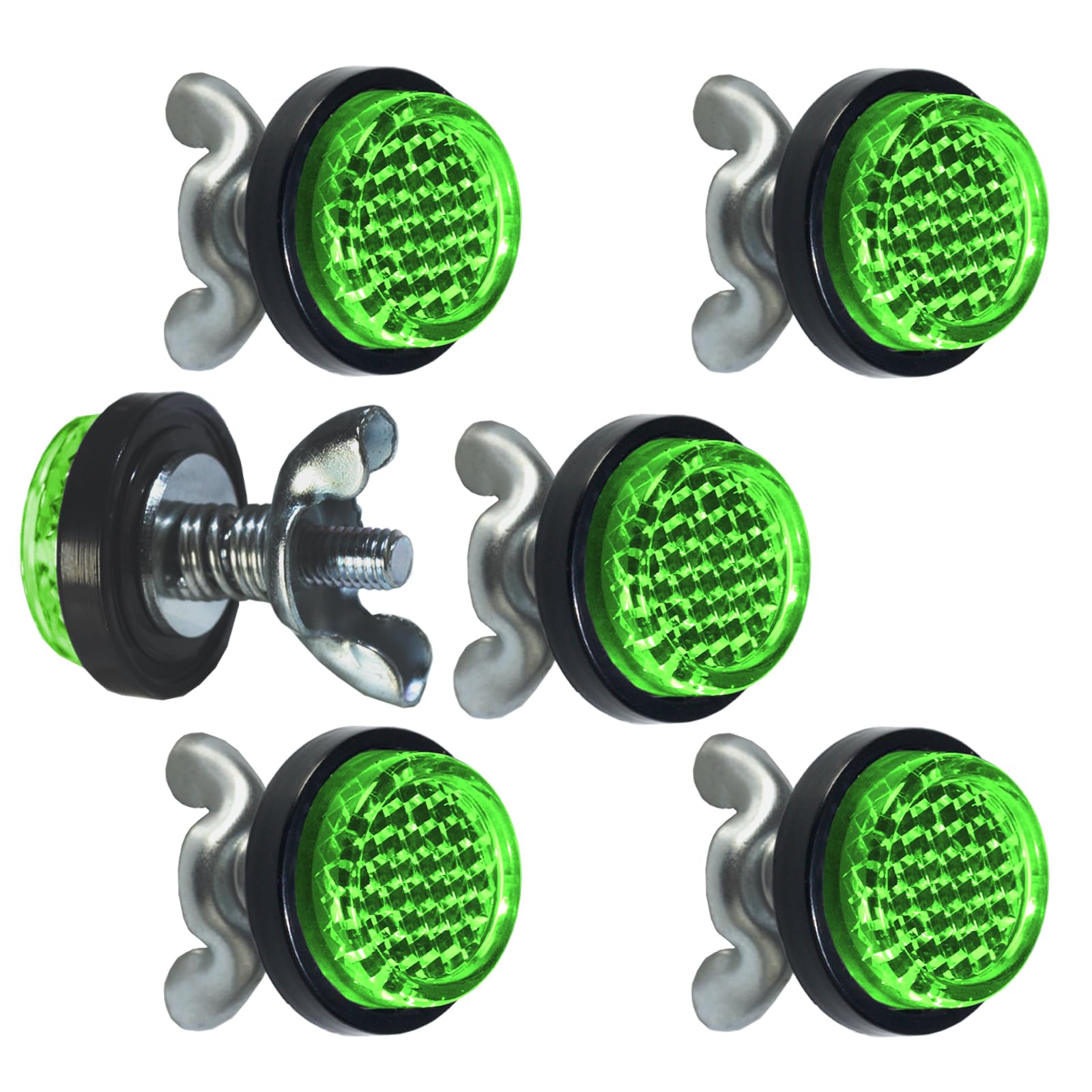 Green Reflector Motorcycle License Plate Bolts And Nuts
