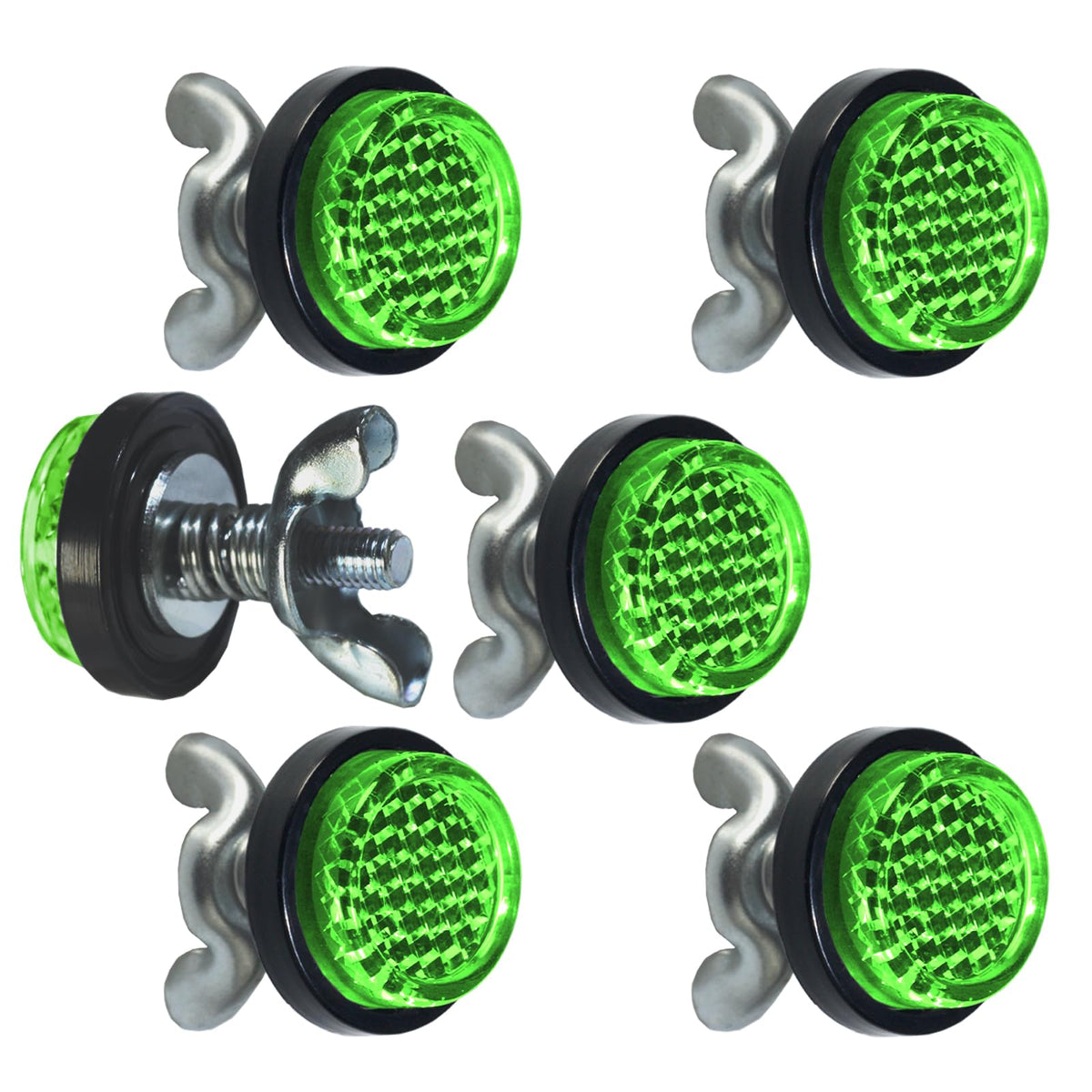 Green Reflector Motorcycle License Plate Bolts And Nuts
