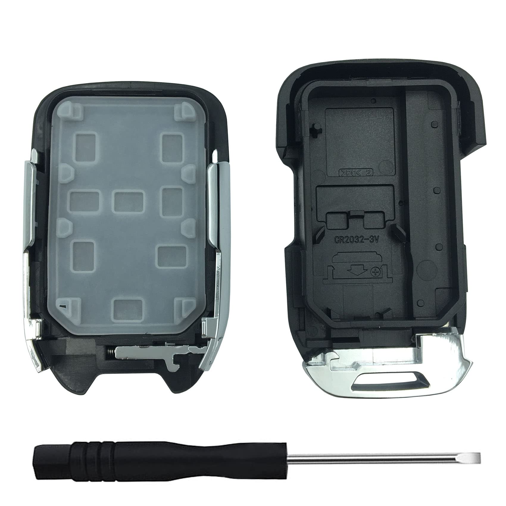 Replacement Keyless Entry Remote Key Fob Shell Case For Gmc Yukon Chevy Tahoe Suburban Silverado Car Key Fob Cover (5 Button-A)