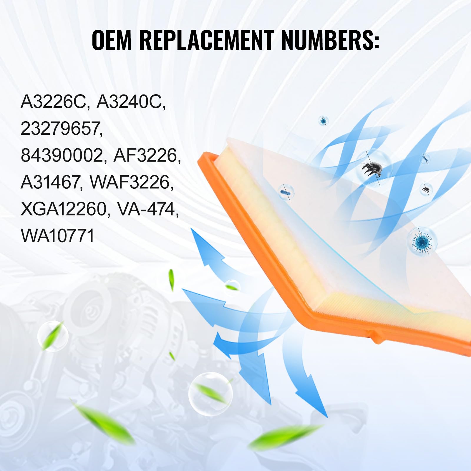 TOPAZ 23279657 Engine Air Filter Compatible With Chevy Equinox GMC Terrain 2018 2019 2020 2021 2022 AF31467 84390002 CA12260