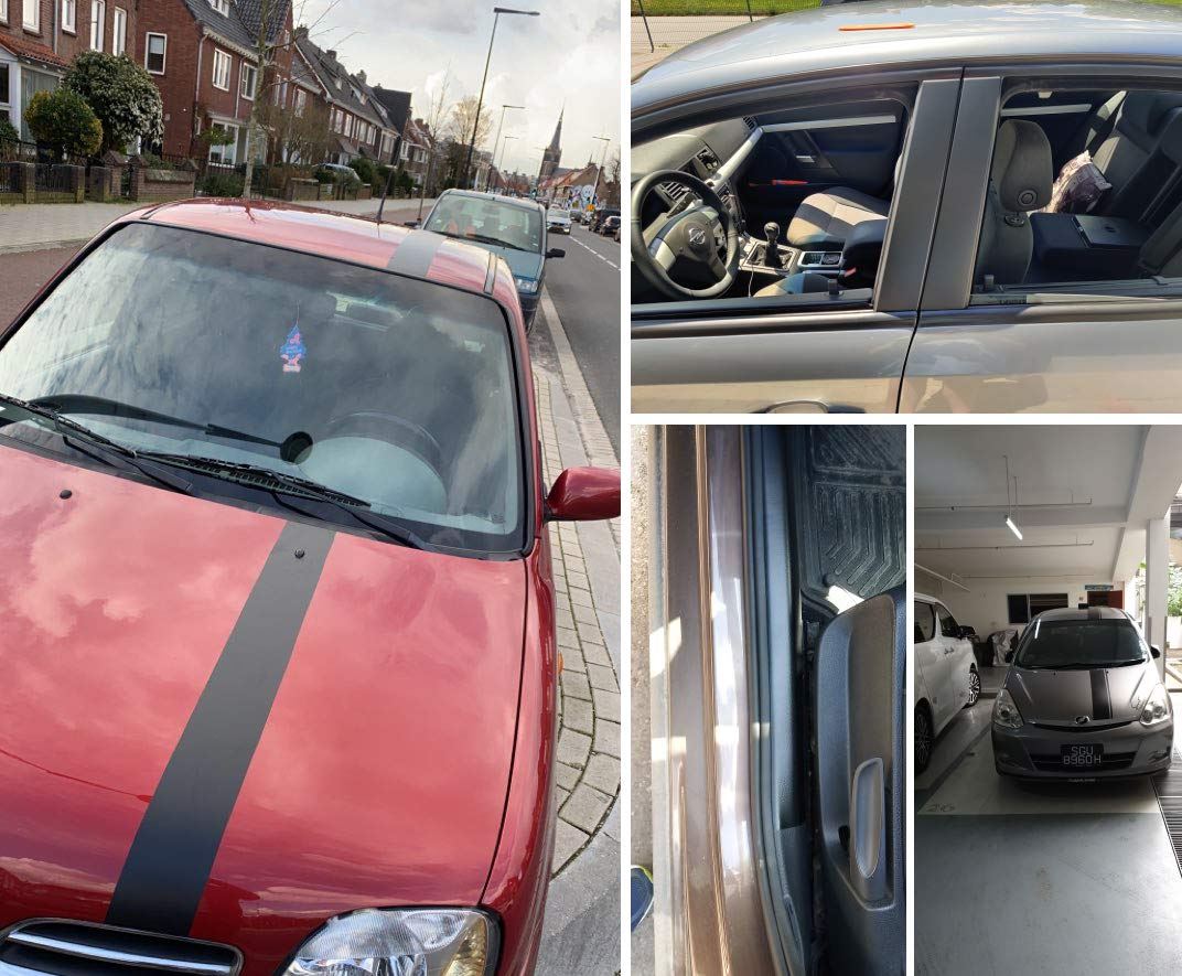 Lzlrun Matte Black Vinyl Wrap Self Adhesive Air Release Bubble - Outdoor Rated For Automotive Use - 12' X 60' Knife + Hand Tool (1Ft X 5Ft)