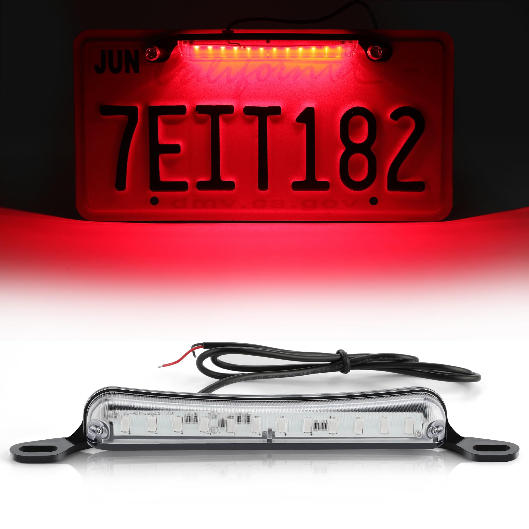 Livtee License Plate Light, Extremely Bright Led License Plate Lights Assembly For Trailer Utv Atv Truck Rv Boat, Red