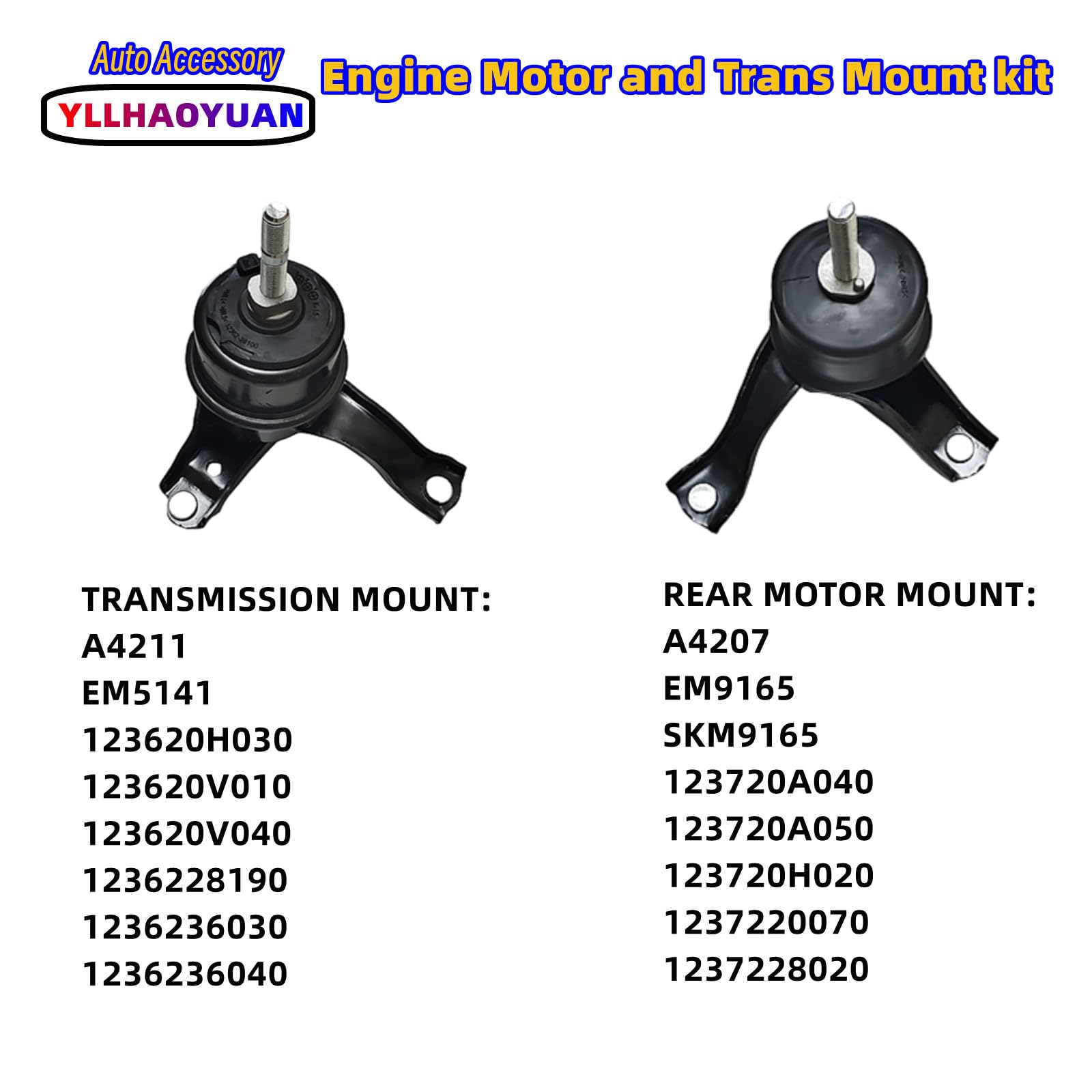 Engine Motor Mount 4pcs Compatible with 2007 2008 2009 2010 2011 Camry 2.4L Replacement for A4207 A62009 A4211 A4274