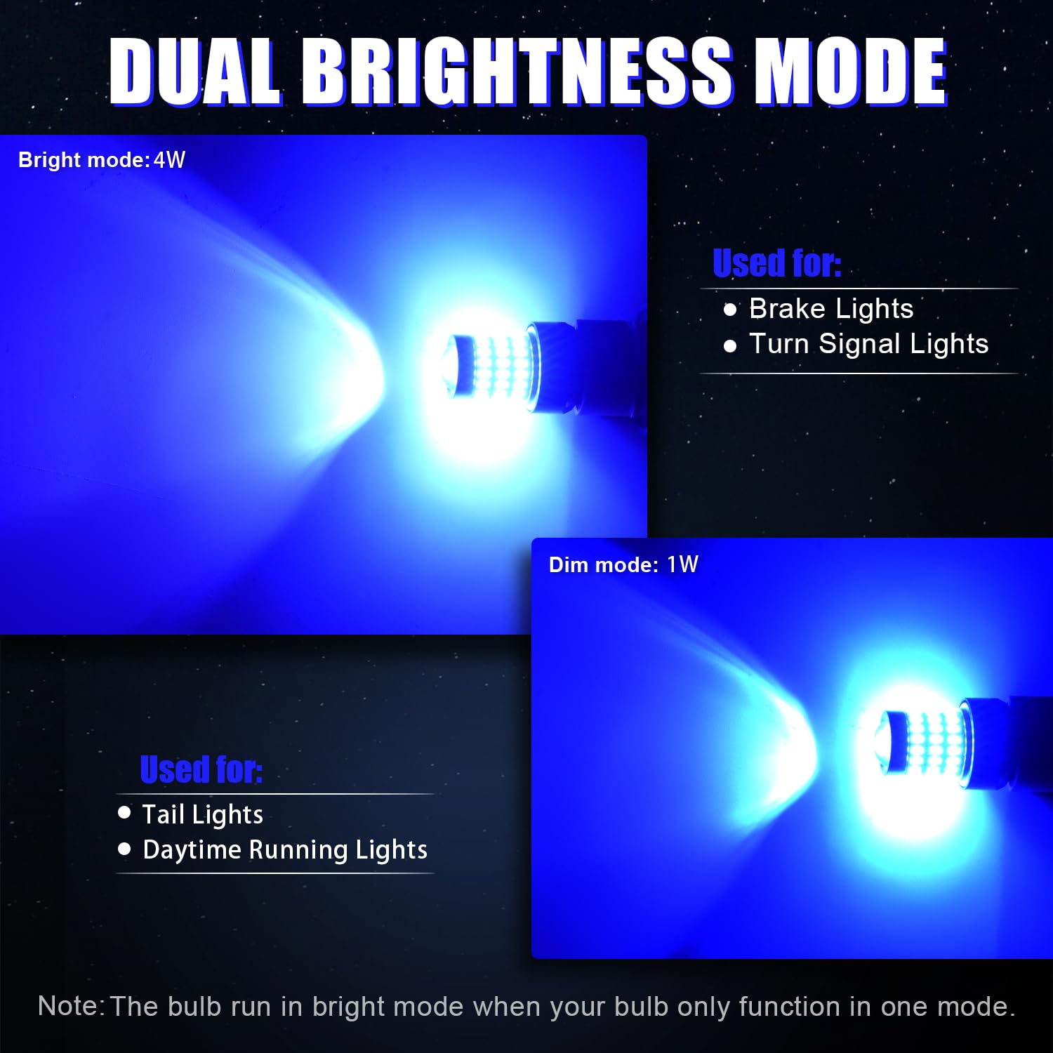 Ibrightstar 7443 Led Bulb Blue, 7440 Led Reverse Light Bulbs Super Bright For Tail Brake Lights Backup Lights Daytime Running Li