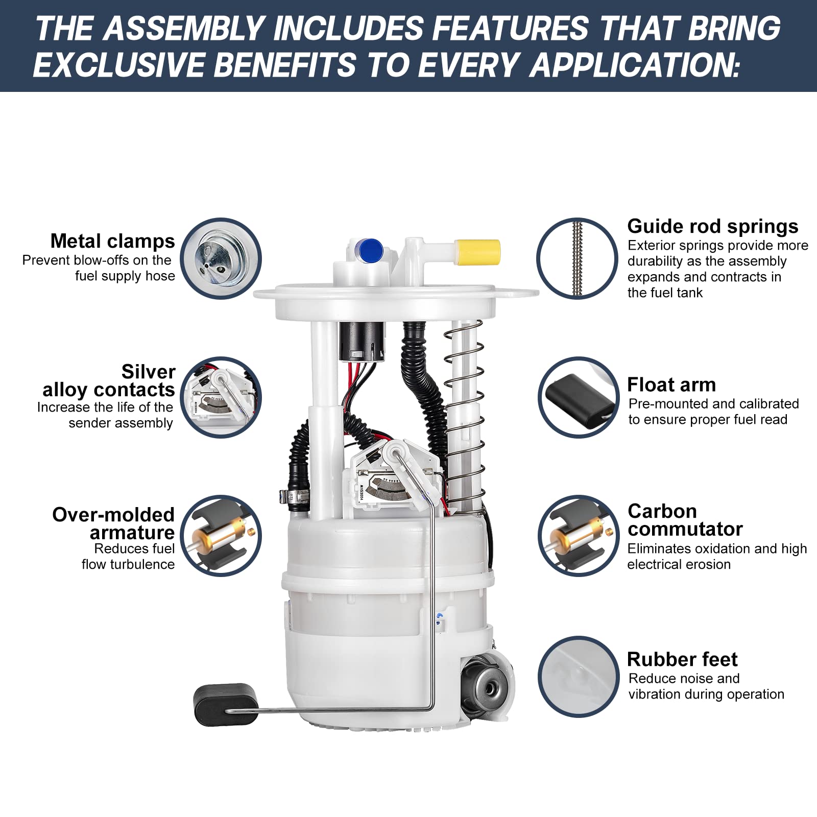 BDFHYK Electric Fuel Pump Assembly E8545M Compatible with 04-06 Nissan Altima L4 2.5L, V6 3.5L, 04-08 Nissan Maxima V6 3.5L, 04-