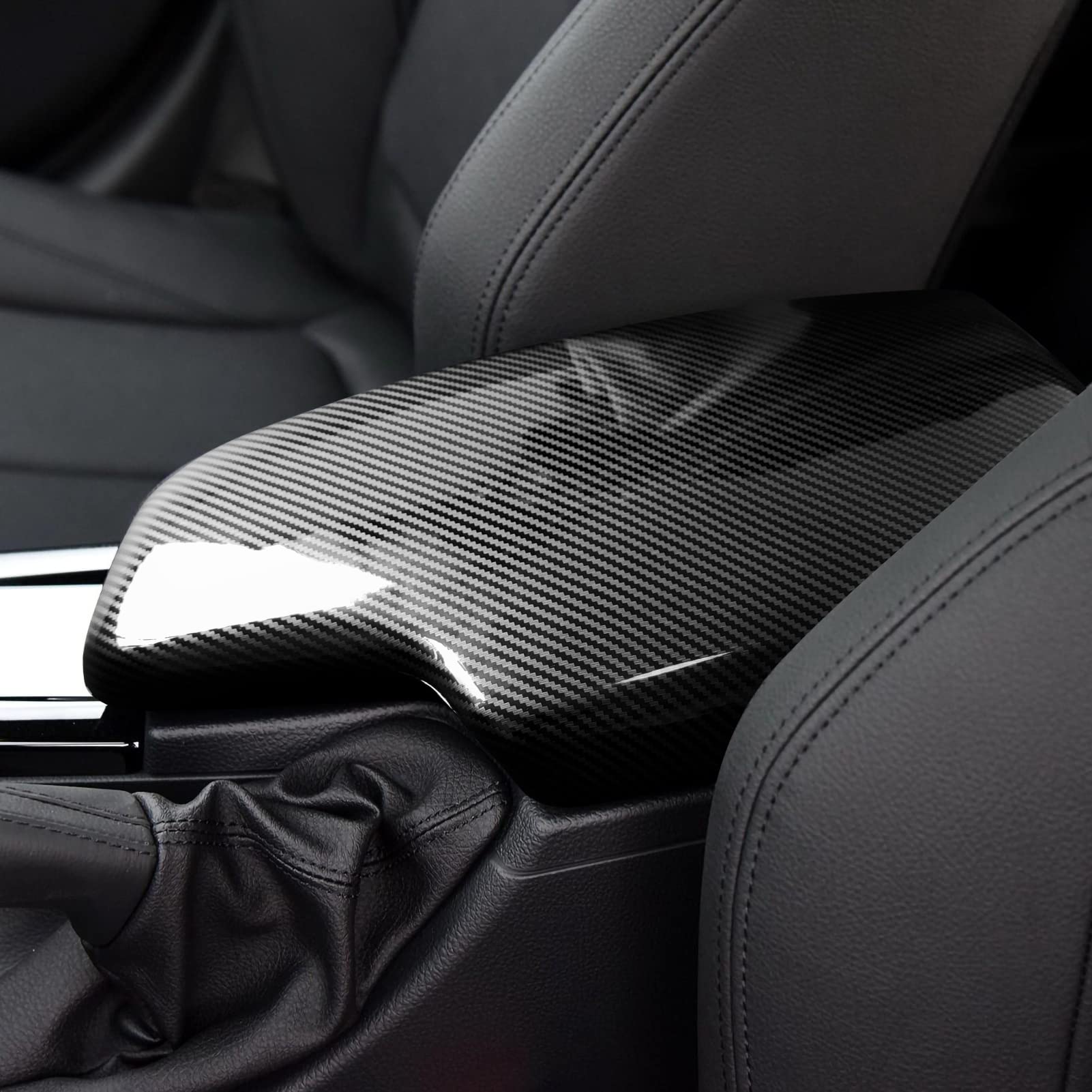 Car Armrest Cover Lid Storage Box Sticker Carbon Color Abs Decal Trim Fits For Bmw F30 2012 2013 2014 2015 2016 2017 2018 2019 Accessories