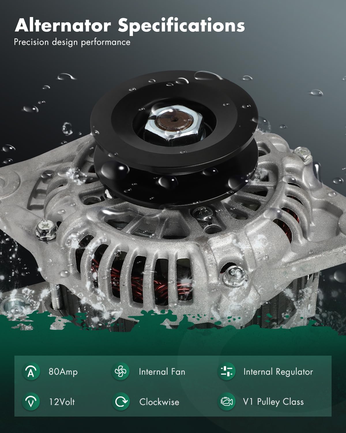 SCITOO Alternator Fit for Caterpillar for Skid Steer Loaders 236D 242D 246D W/Cat Diesel Engine C3.3B 2014 2015 2016, Various fo