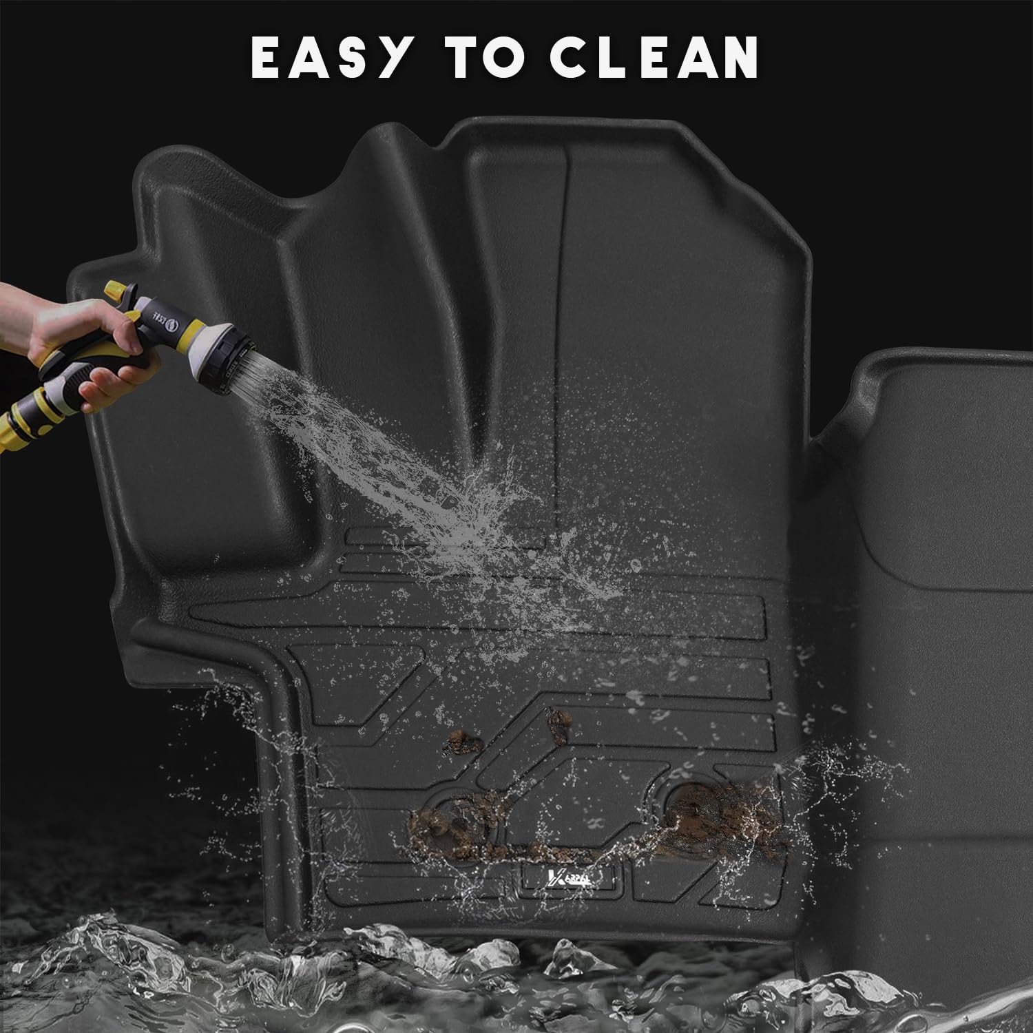 Karpal Floor Mat Front Liner Fit For 2022-2024 Ford Transit (All Models W/Vinyl Floors), Custom Fit Tpe All Weather Ford Transit