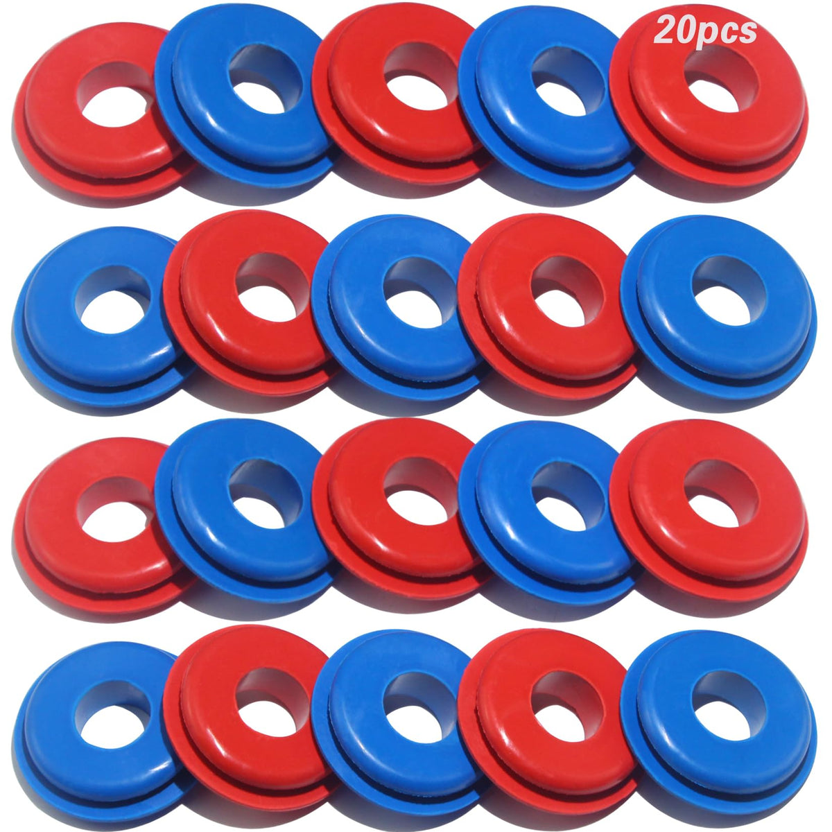 iBroPrat Glad Hand Seal Thick, 20pcs Gladhand Washers Rubber Seals Gasket Elastic Grommets for Semi Trucks Trailers Brake Air Ho