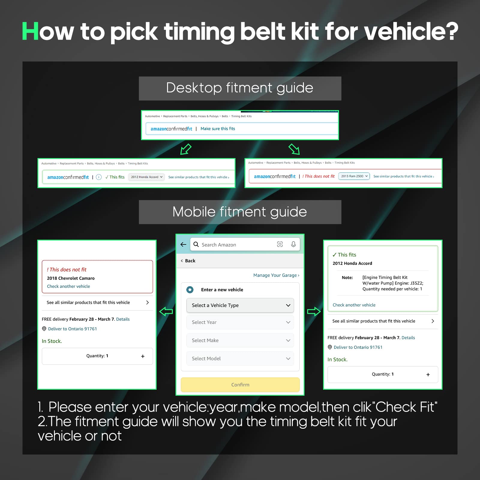 SCITOO Engine Timing Belt Kit Fits for 13568-59045 13503-0F010 13505-50022 TS26190 ITM190 TBK190 WPT-800 WPTO036 16100-50023-83 WP170-1840 HAT009-3 13540-50030 for Lexus LS400 SC400