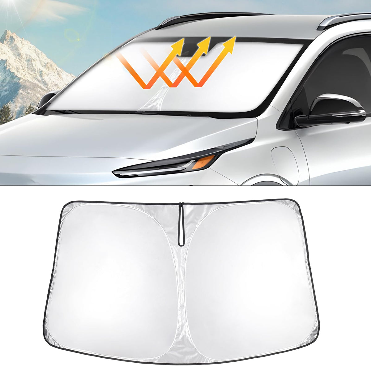 T Tgbros Windshield Sun Shade For Chevrolet Bolt Euv 2022-2026 Accessories Foldable Sun Shield Front Window Sunshade Cover Sun V