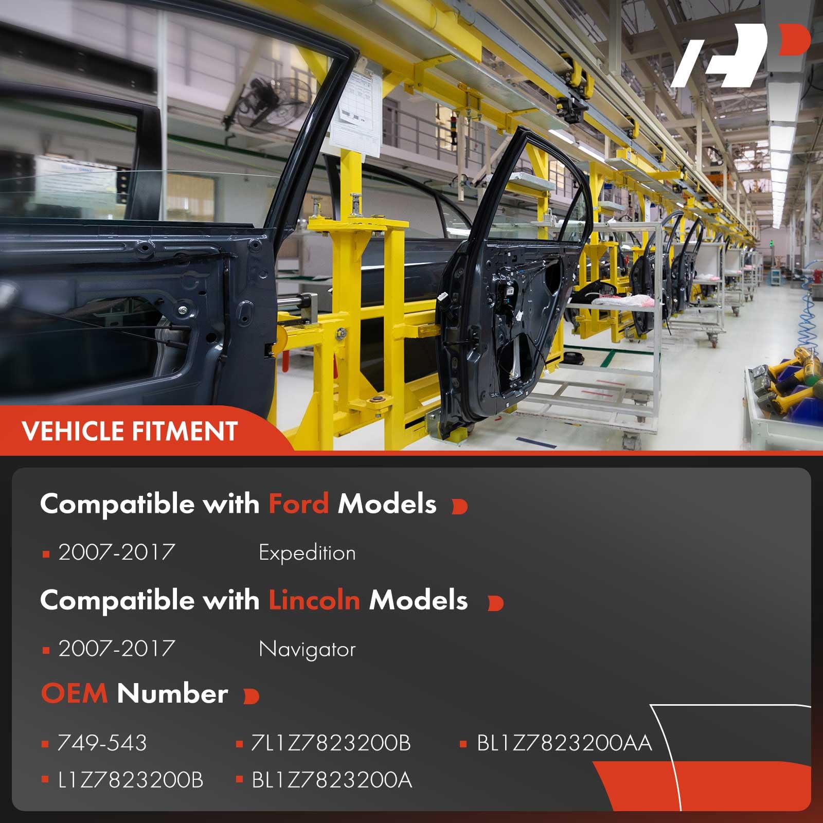 A-Premium Power Window Regulator With Panel Without Motor Compatible With Ford Expedition Lincoln Navigator 2007-2017 Front Righ