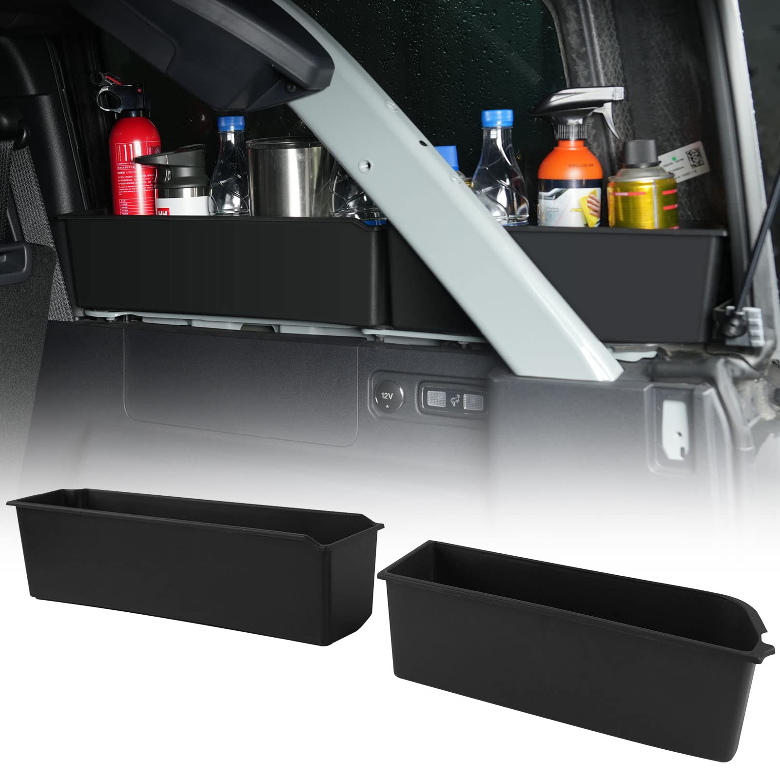 LitMiRaCle Trunk Storage Tray Organizers Rear Cargo Side Box Applicable to Ford Bronco 2021 2022 2023 4 Door, Trunk Caddy Box, I