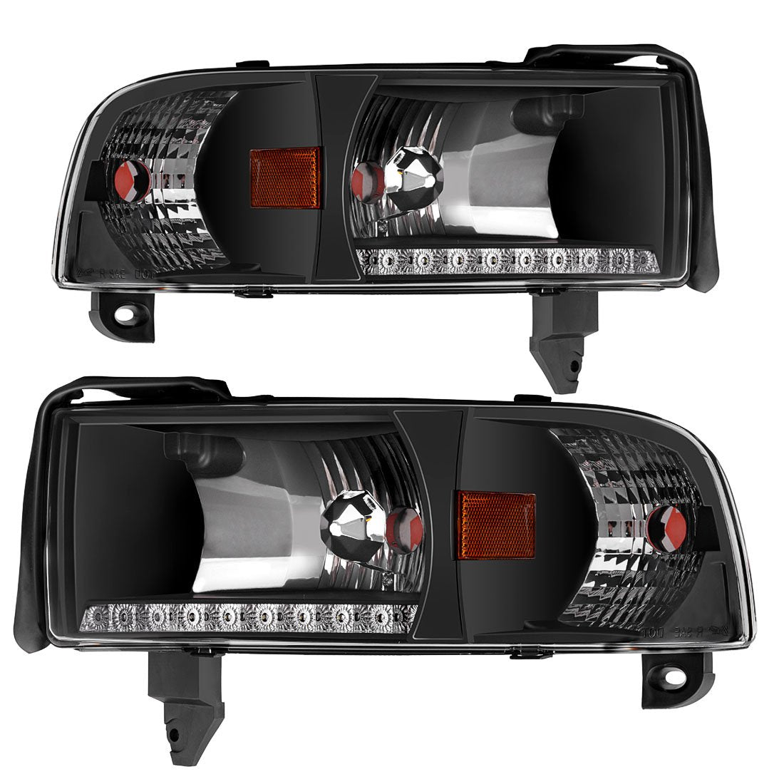 Autosaver88 Drl Headlight Assembly Compatible With 94-01 Dodge Ram 1500/1994 1995 1996 1997 1998 1999 2000 2001 2002 Dodge Ram 2