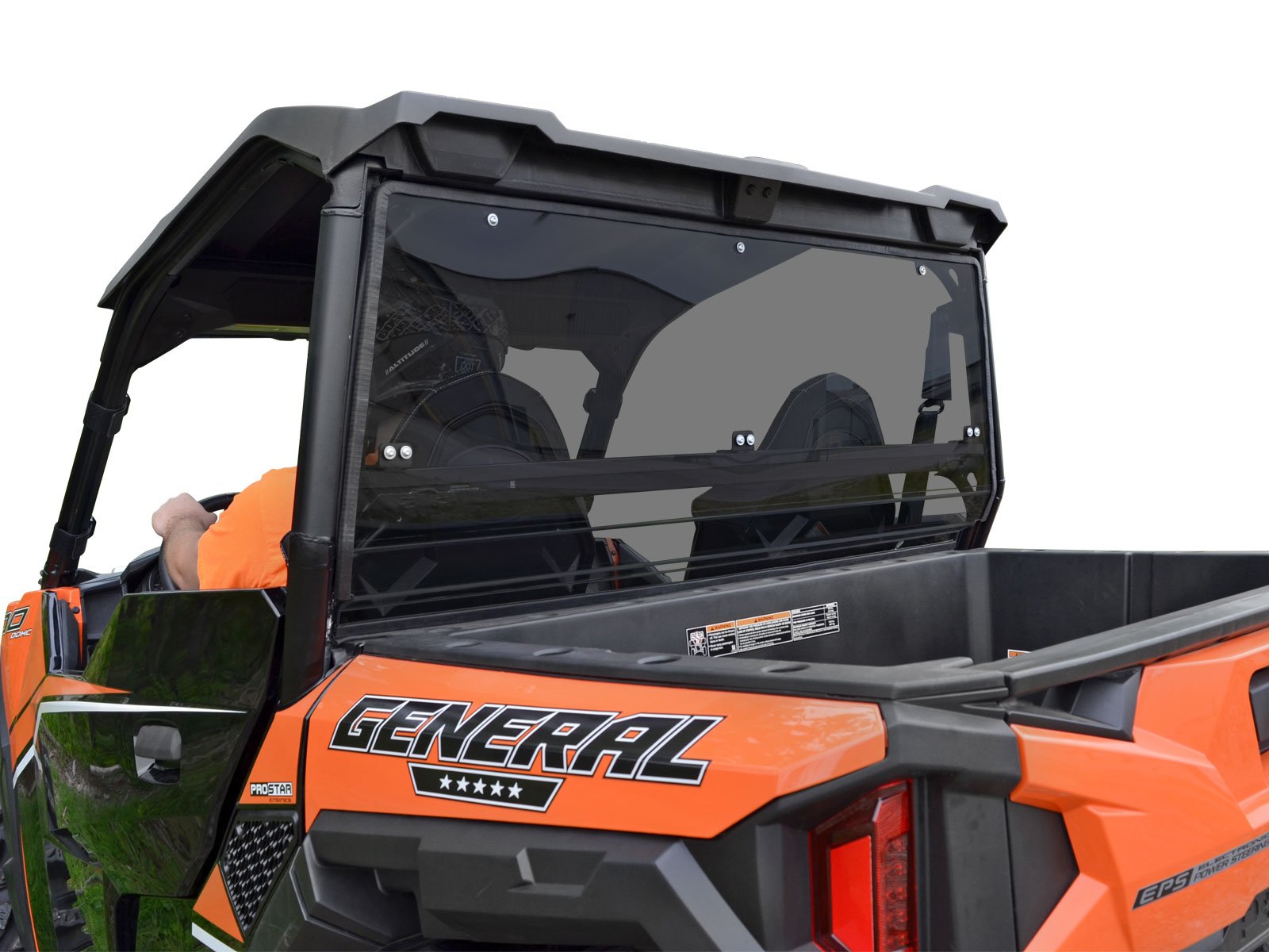 Superatv Non-Scratch Resistant Dark Tint Rear Windshield For 2016+ Polaris General 1000 / General 4 1000 And 2020+ General Xp 10
