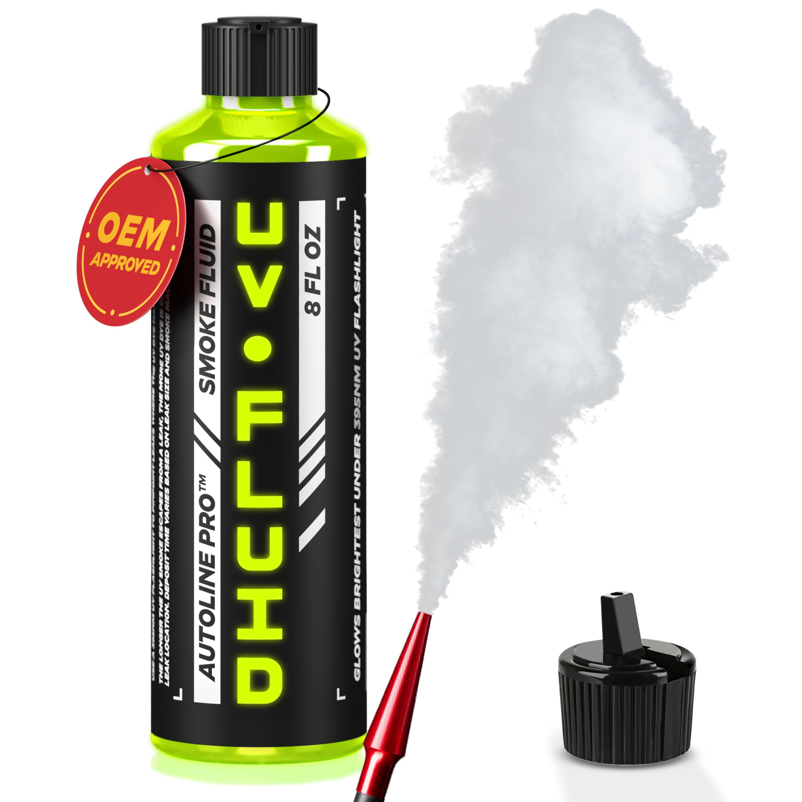 AutoLine Pro Smoke Fluid Brightest UV Glow Leak Tracing Solution for Automotive Smoke Machines (EVAP, Vacuum, and More) [Not for
