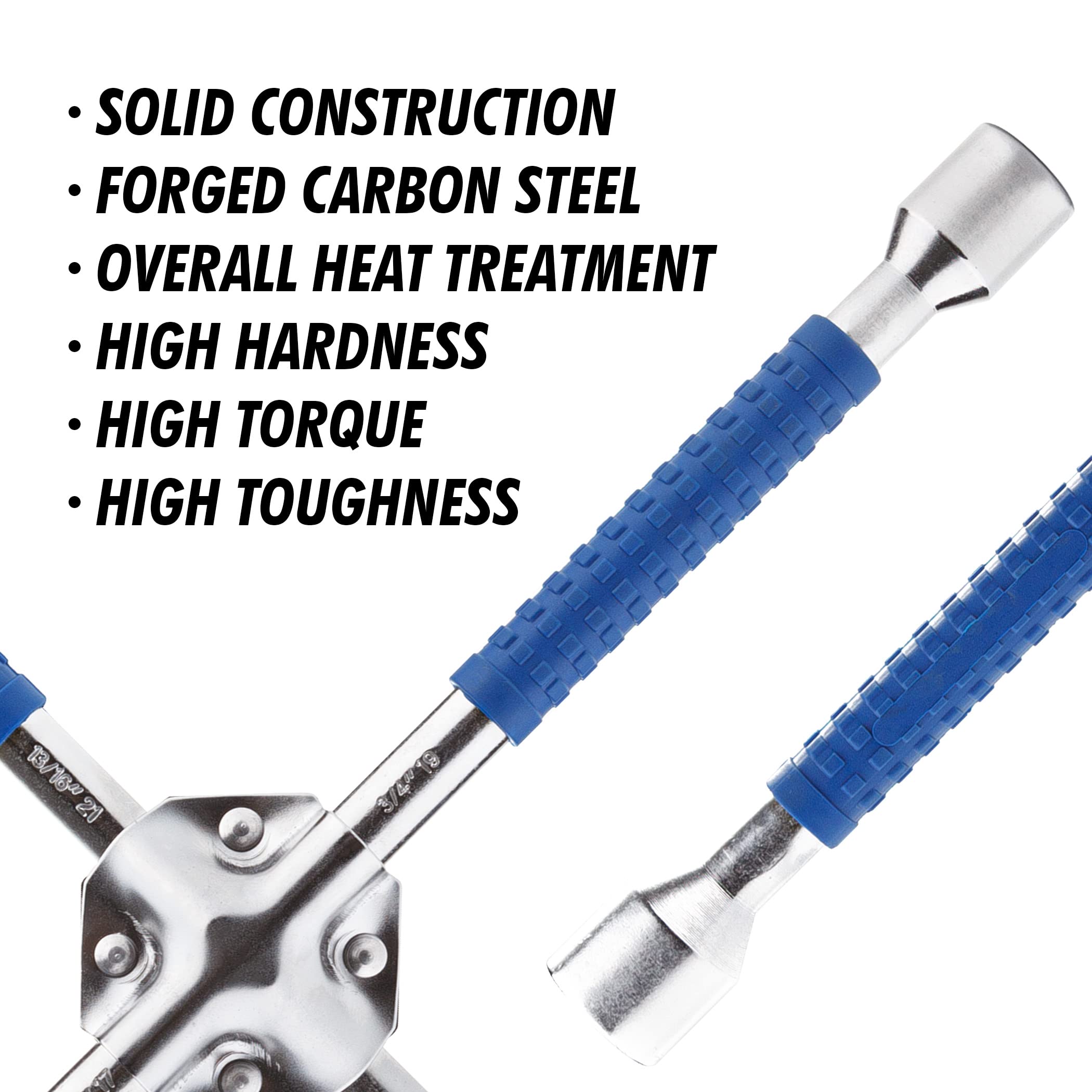 Cartman 16 Inch Universal Heavy Duty Lug Wrench Non Slip 4 Way Tire Iron Wrench