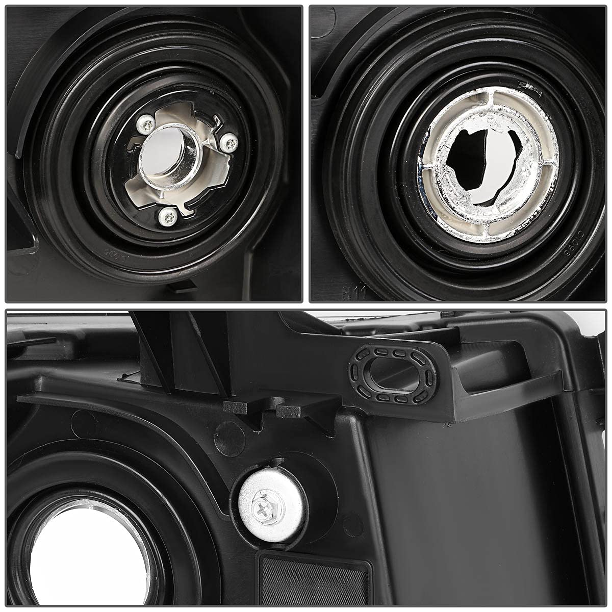 Dna Motoring Hl-Oh-Csil07-Bk-Am Pair Of Black Amber Headlights Compatible With 07-13 Silverado 1500/07-14 Silverado 2500 Hd 3500