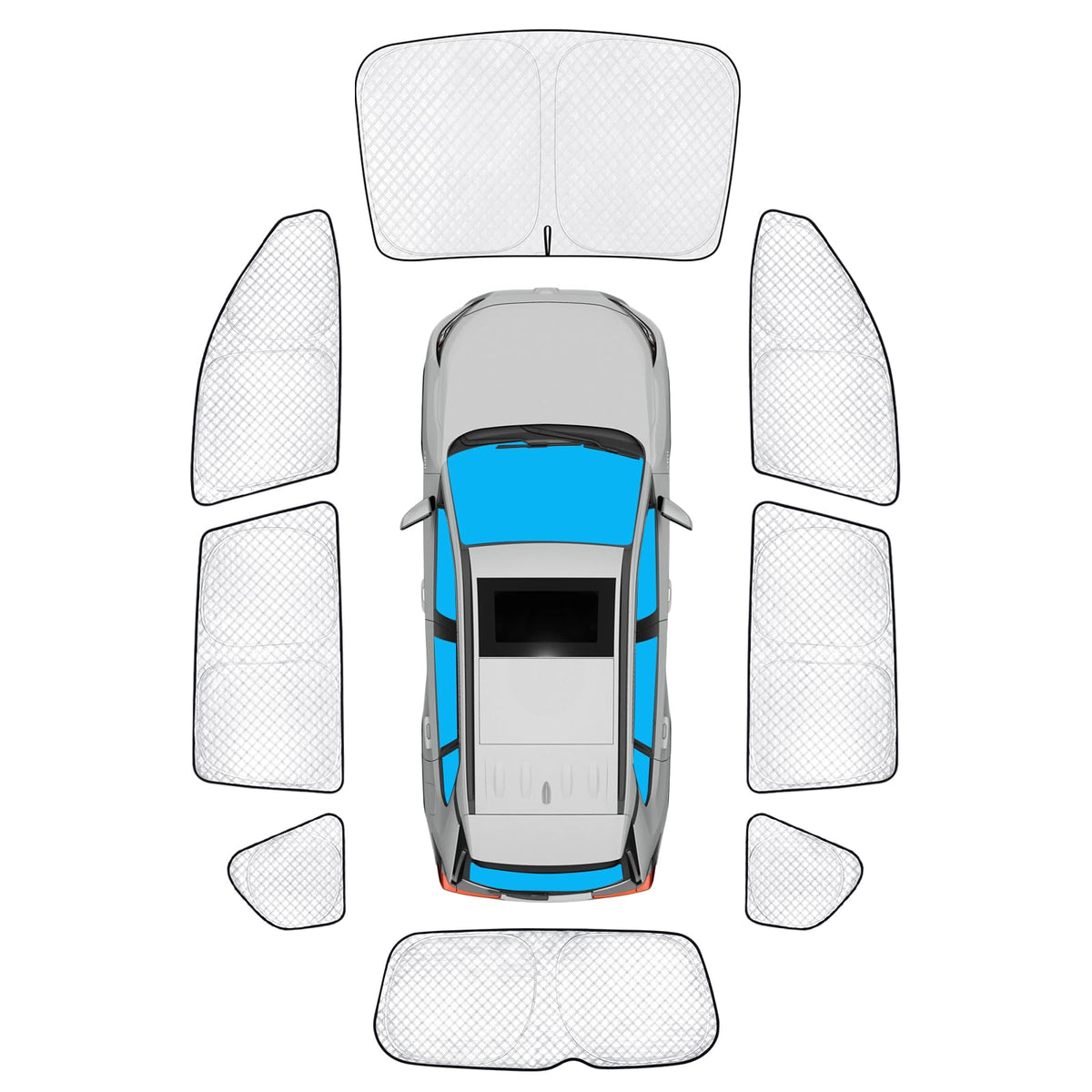 Kmf 8Pcs Full Window Sun Shade Custom Fit For Chrysler Pacifica Accessories 2017-2025, Privacy Car Window Covers Sunshade For Wi