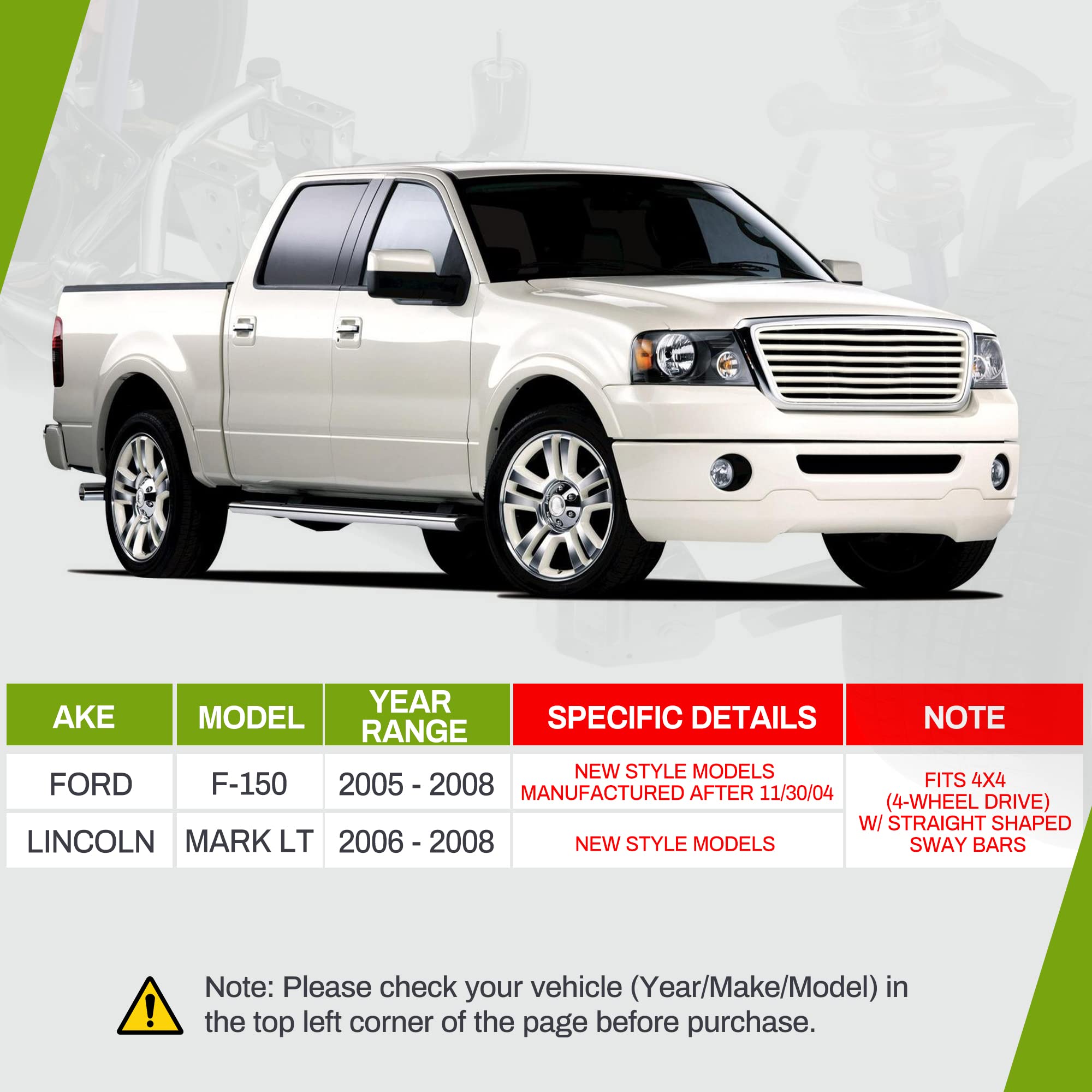 Autosaver88 -Front Upper Control Arm Kit Compatible With 2005-2008 Ford F-150, 2006-2008 Lincoln Mark Lt - 4Wd Only