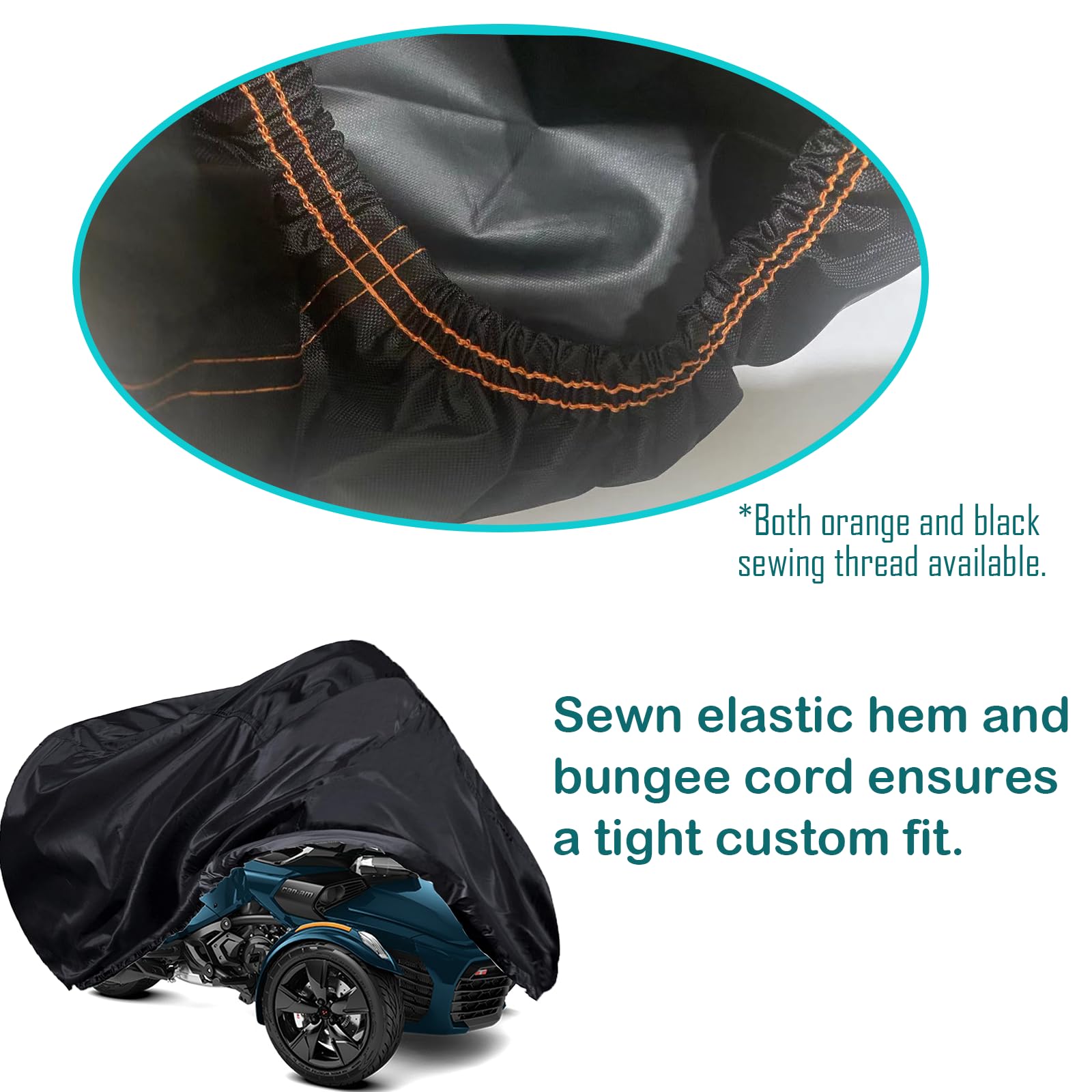 QYMOTO Spyder Full Cover, Heavy Duty Windproof Waterproof Cover for Can Am Spyder F3s F3t Cover,Ryker Sport/Rally All Weather Pr