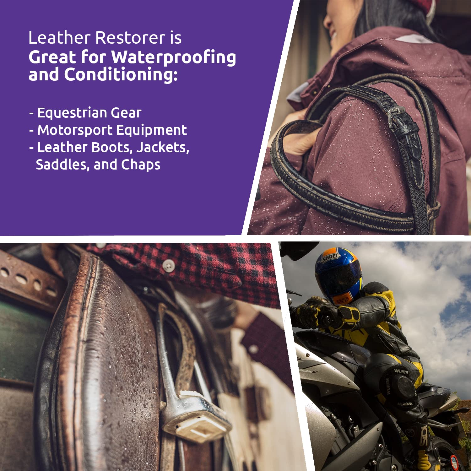 Nikwax Leather Restorer Spray To Waterproof, Condition, Revitalize And Protect Leather Car Interiors, Motorcycle Seats, Jackets, Leather Apparel, Furniture, Shoes, Bags, Purses, And Accessories