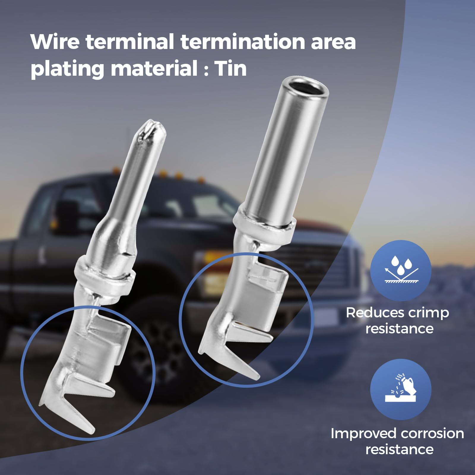 48 PCS Deutsch DTP Connector Kit 4 Pin Automotive Waterproof Connectors 4 sets with Size 12 Stamped Contacts Gauge 14-12 AWG Wir