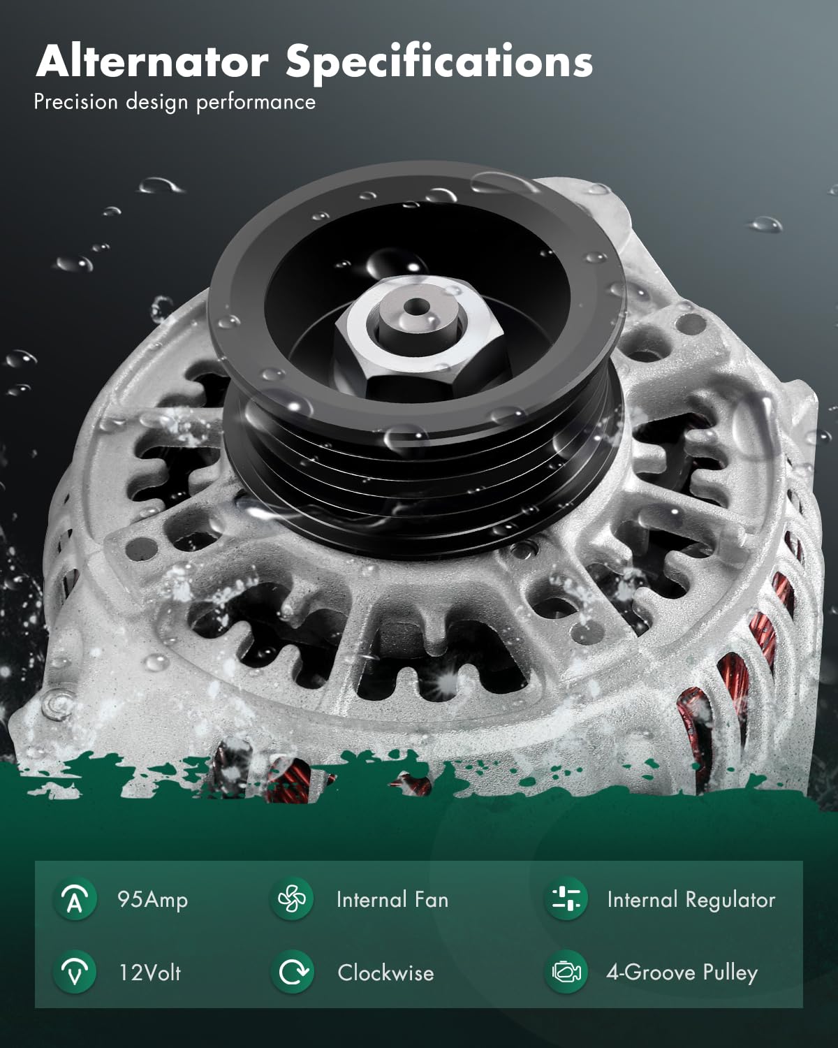 SCITOO New Alternator 95Amp 4-Wire Replacement for Suzuki for Grand Vitara 2001 2005,for Suzuki for XL-7 2002-2006 11164, 13982