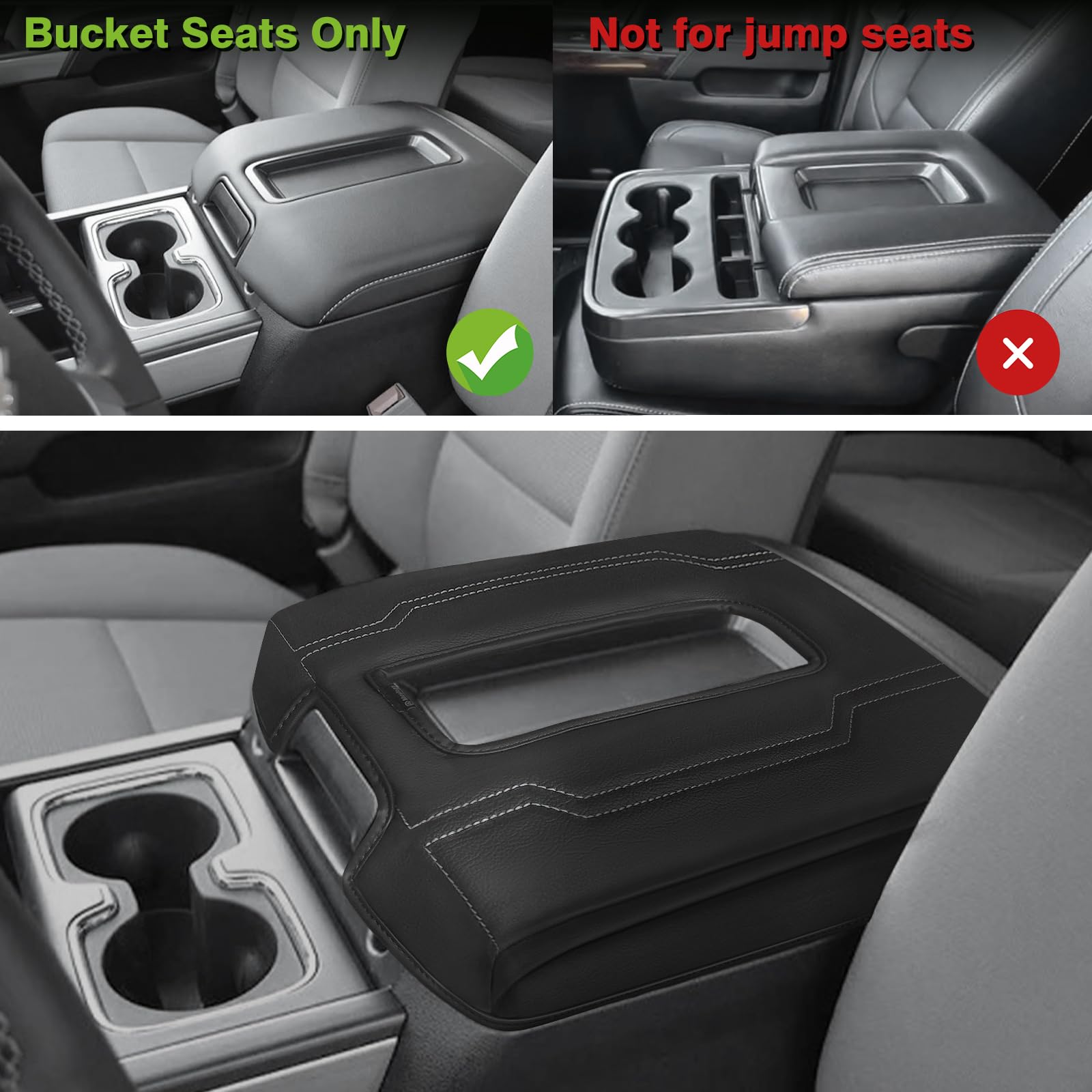 Muslogy Center Console Armrest Cover Compatible With Chevy Silverado & Gmc Sierra 1500 2500 3500 2014-2018 Armrest Pad Arm Rest