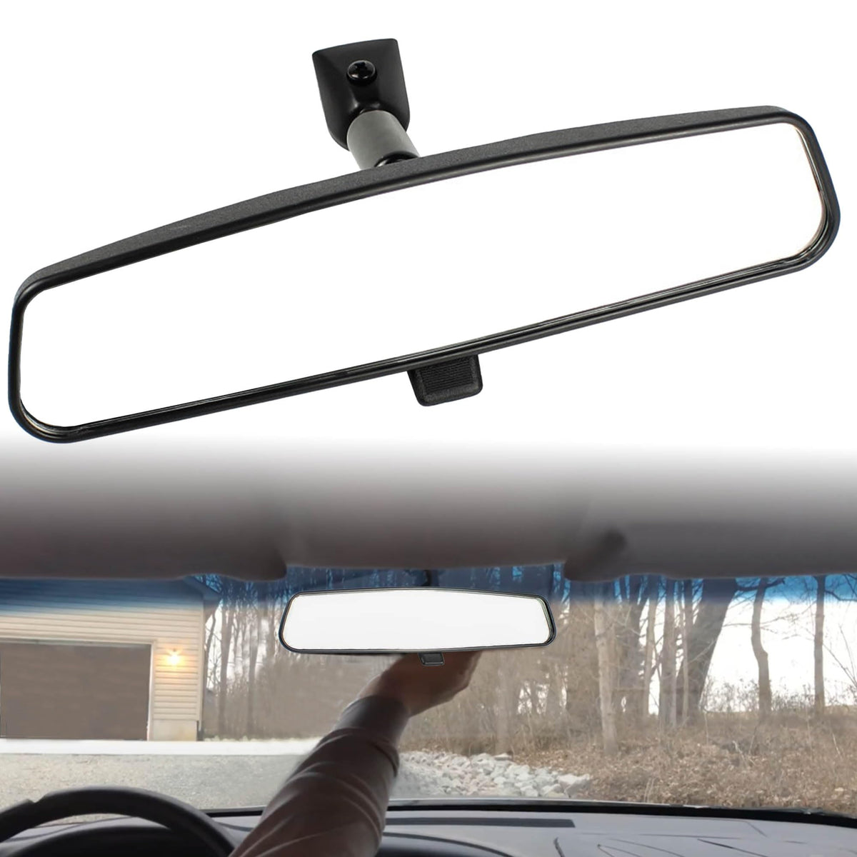 YzusGomumu Car Rear View Mirror Reverse Mirror Compatible With 1972-2018 Jeep Wrangler Compass Patriot Cherokee Dodge RAM Charge
