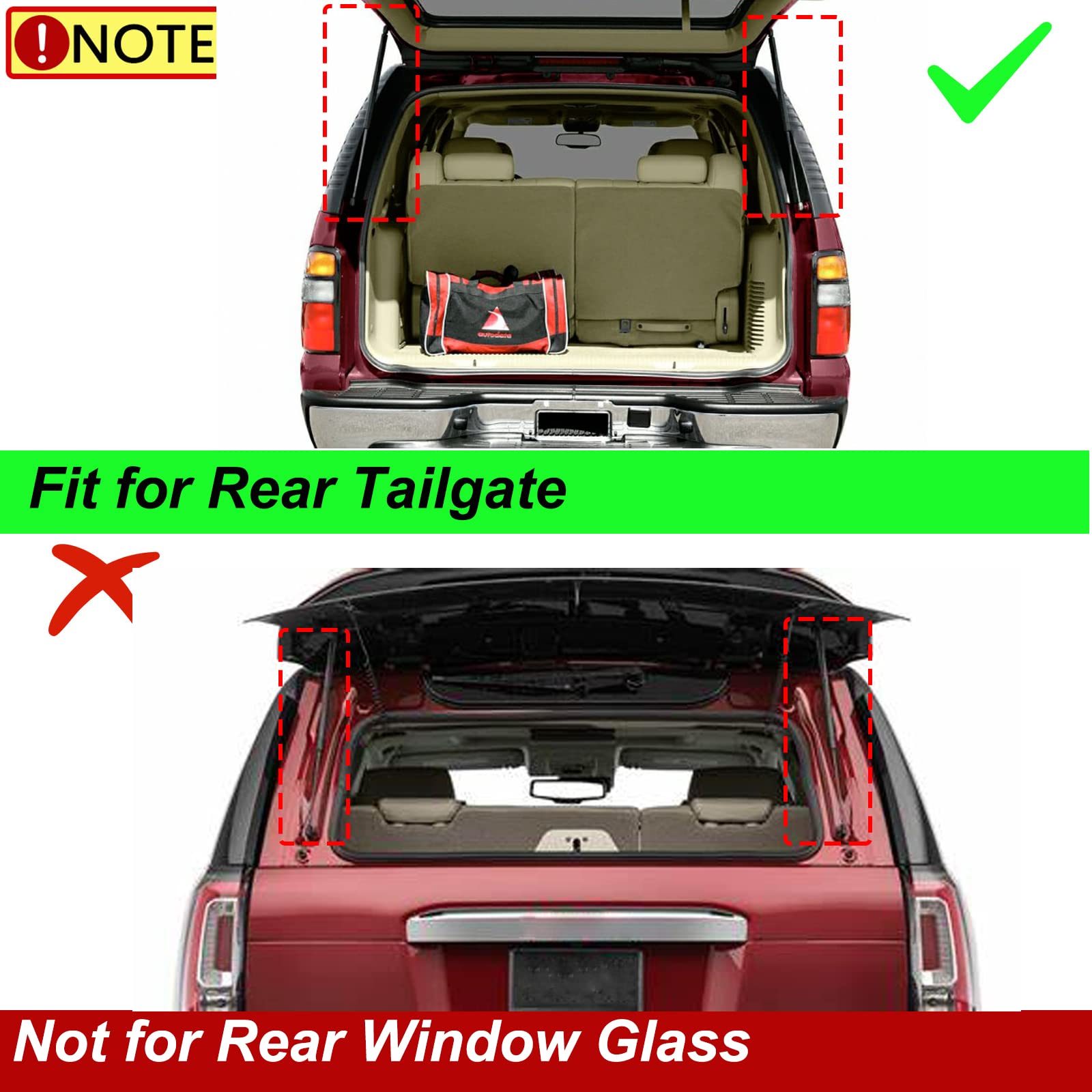 Yhtauto 2Pcs Rear Hatch Liftgate Struts Gas Spring Shocks Replacement For 07-14 07-13 Chevy Tahoe Suburban & Gmc Yukon Xl 1500 2