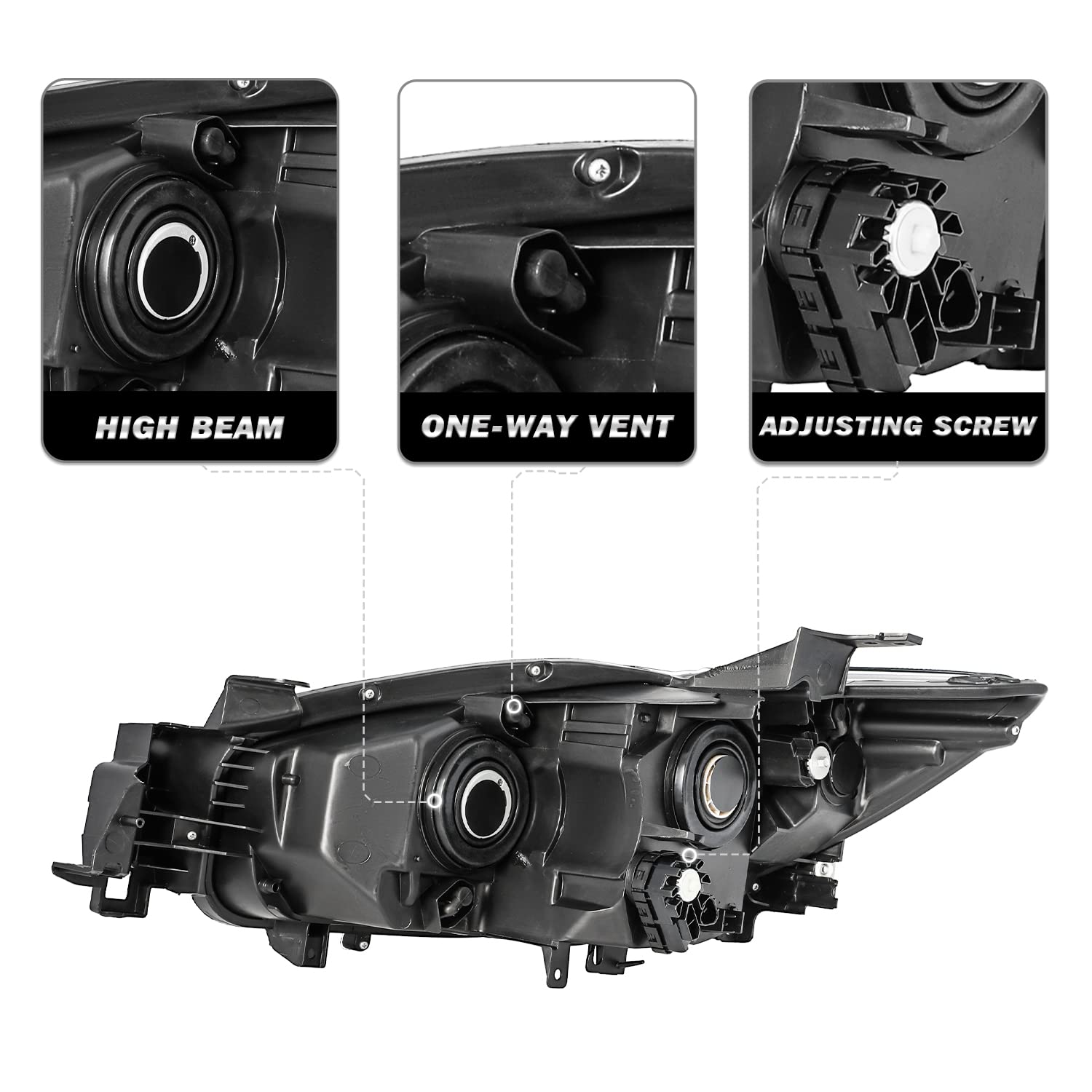 Sockir Headlight Assembly Fit For 2013-2016 Mazda Cx-5 Factory Halogen Projector Headlamp Replacement Right Passenger Side