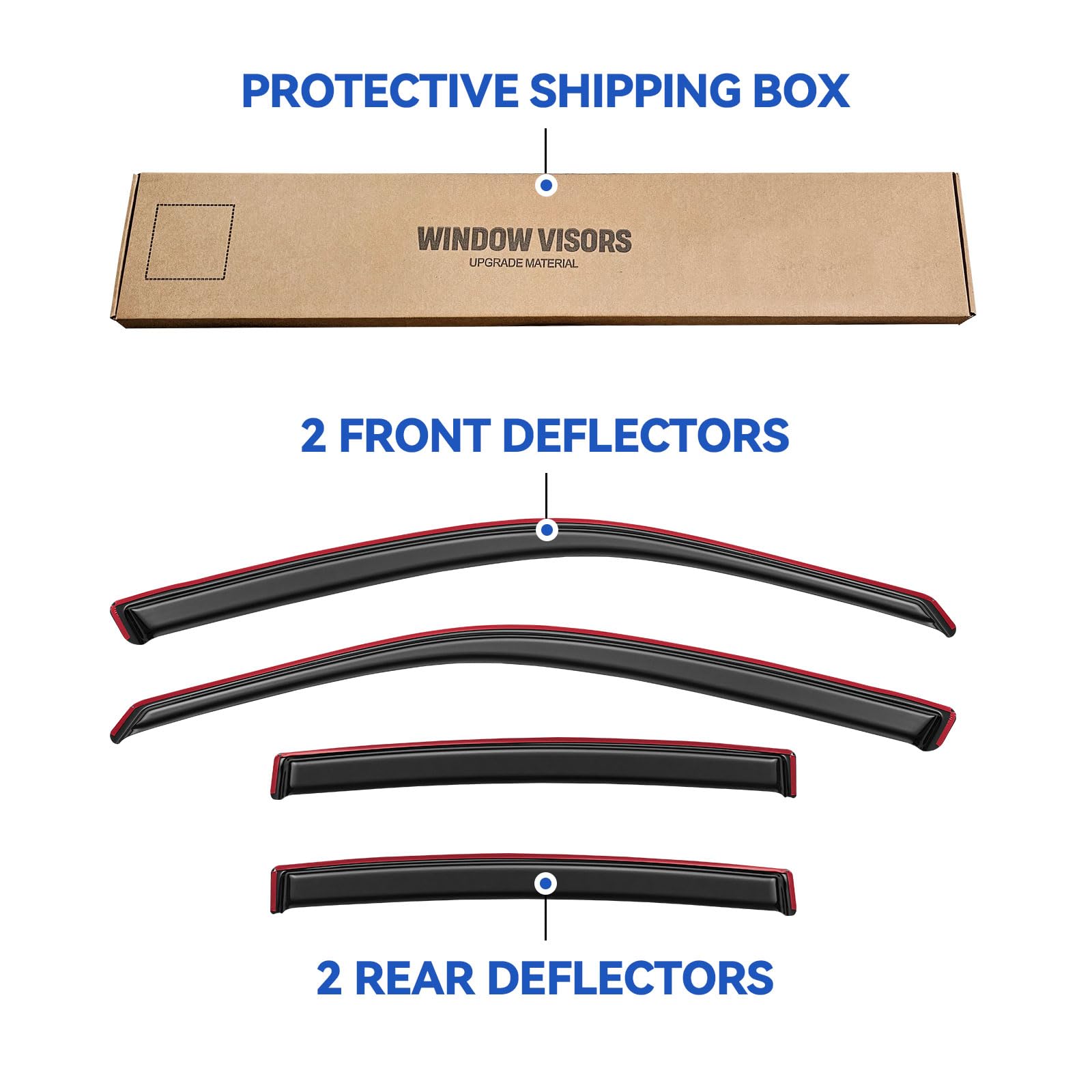 in-Channel Window Visors Rain Guards for 2011-2023 Dodge Charger, Window Vent Wind Deflectors Visors Shades for 11-23 Charger (N