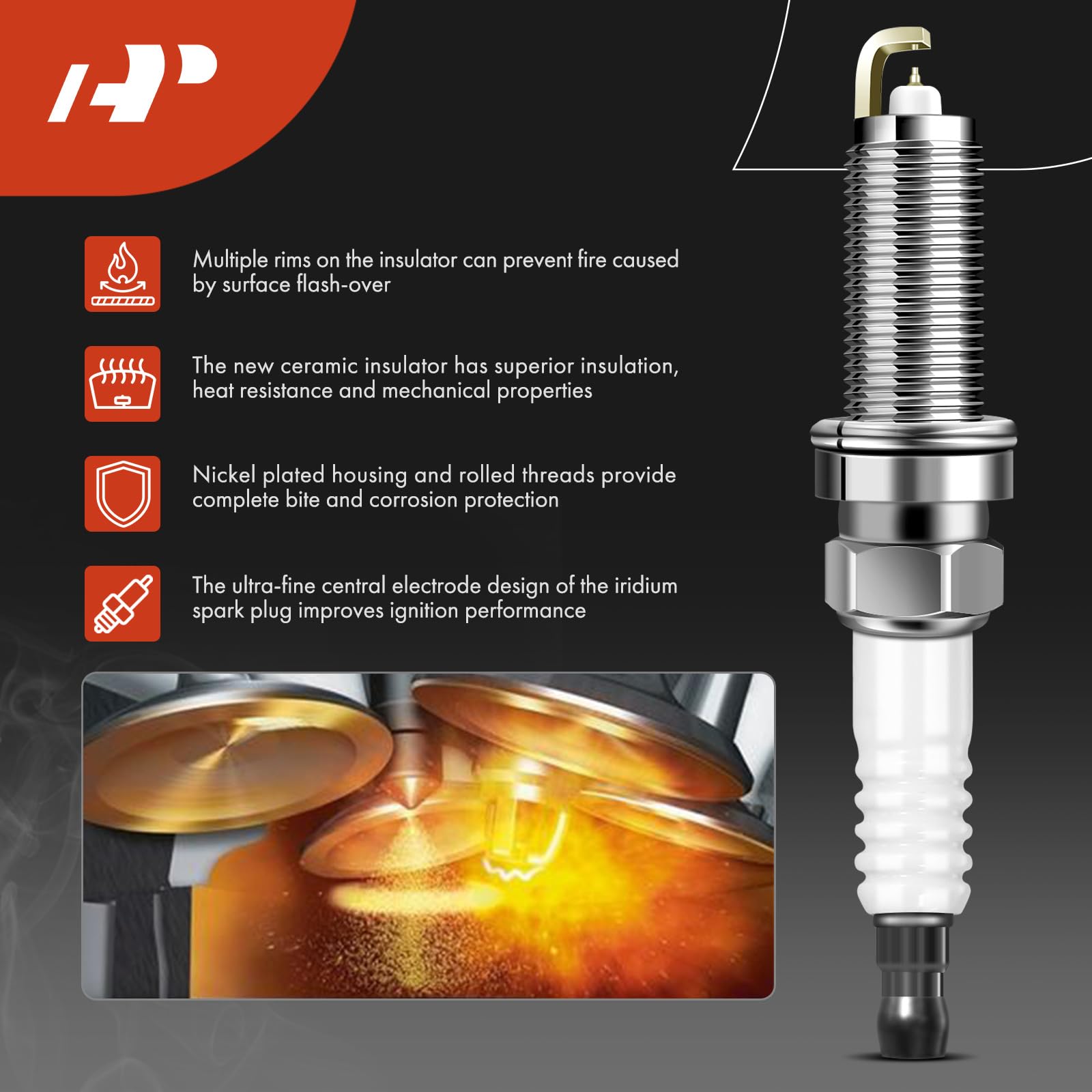 A-Premium Set Of 4 Ignition Coil Pack And Iridium Spark Plugs Compatible With Nissan Altima Rogue Pathfinder Sentra Versa X-Trai